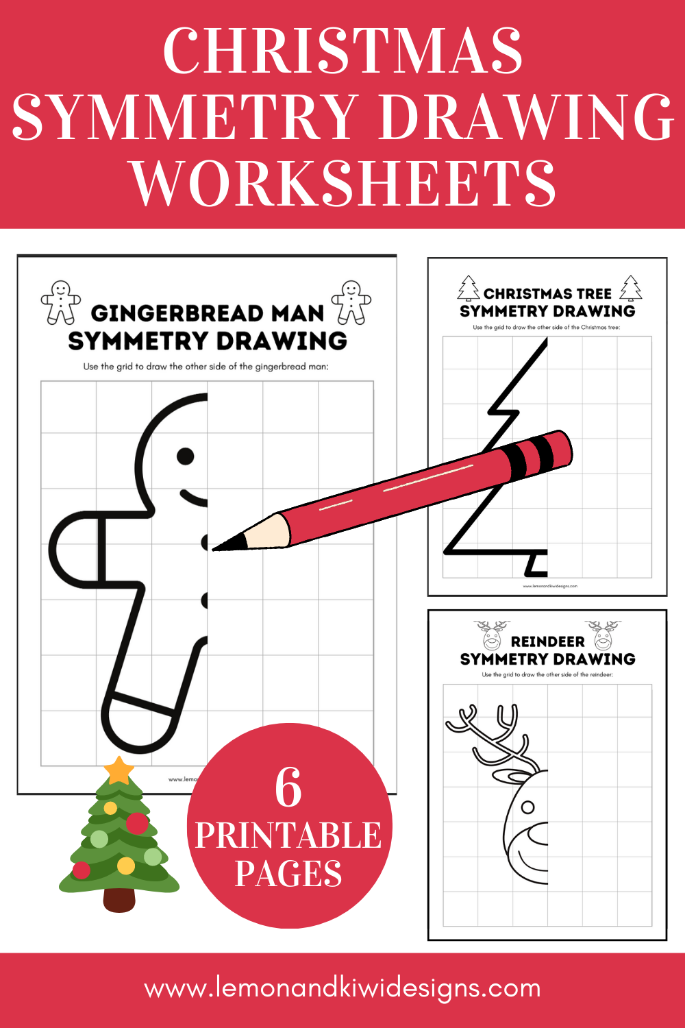Christmas Symmetry Worksheets Lemon And Kiwi Designs Christmas Symmetry Worksheets Lemon And Kiwi Designs