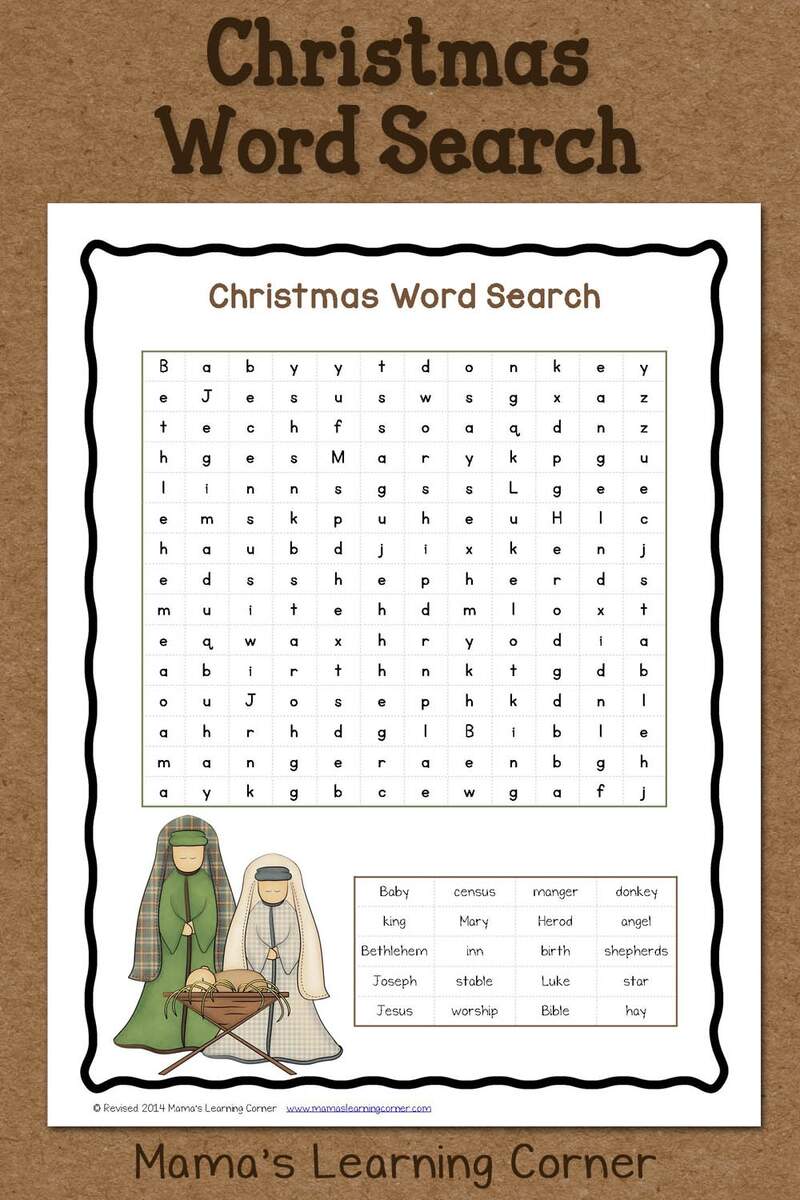 Christmas Word Search Free Printable Mamas Learning Corner Christmas Word Search Free Printable Mamas Learning Corner