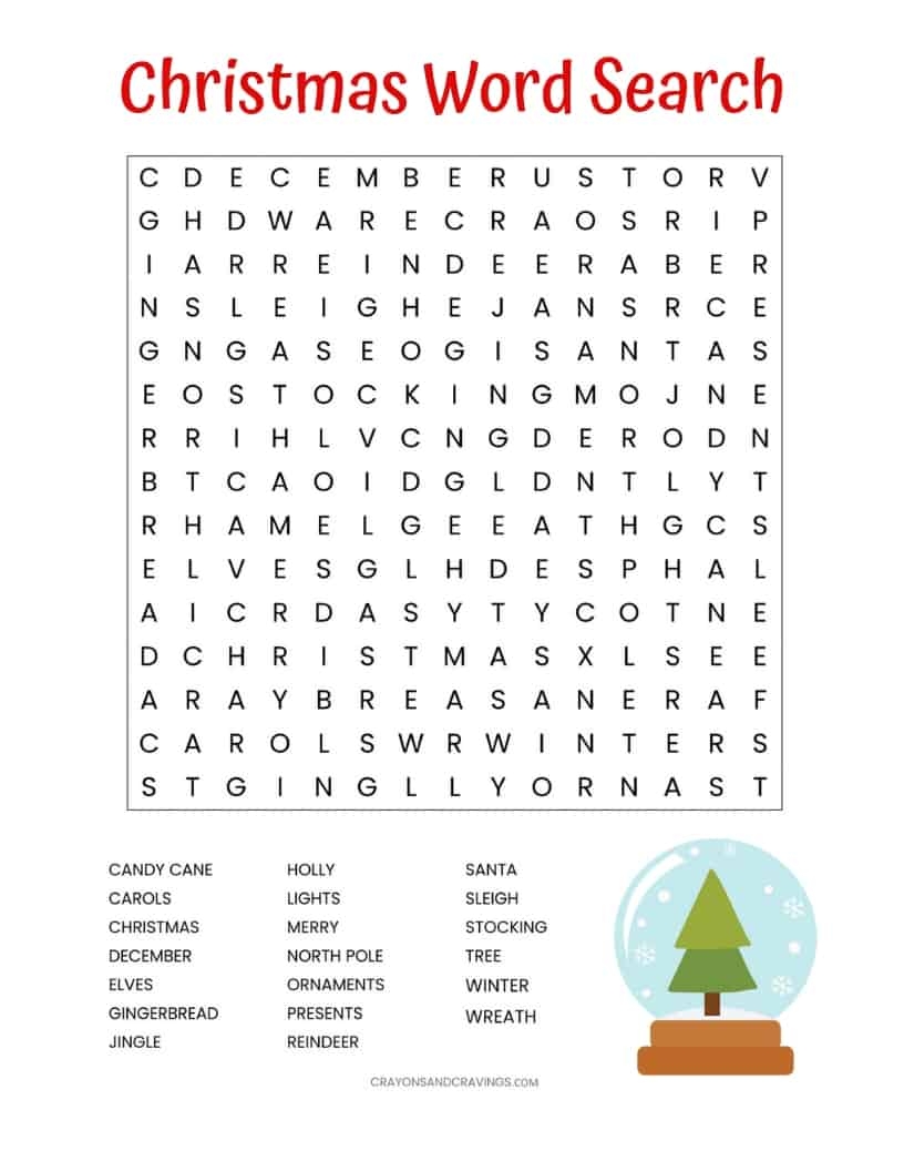Christmas Word Search Printable For Kids Or Adults Christmas Word Search Printable For Kids Or Adults