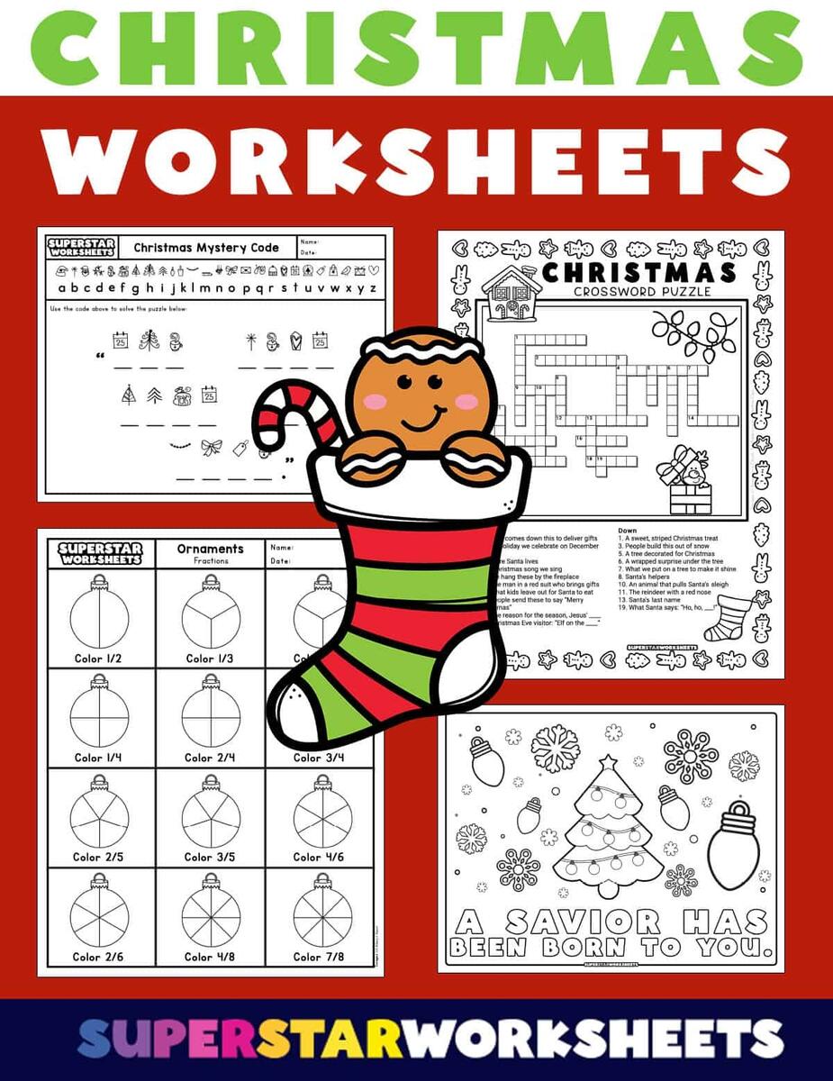 Christmas Worksheets Free Printables Superstar Worksheets
