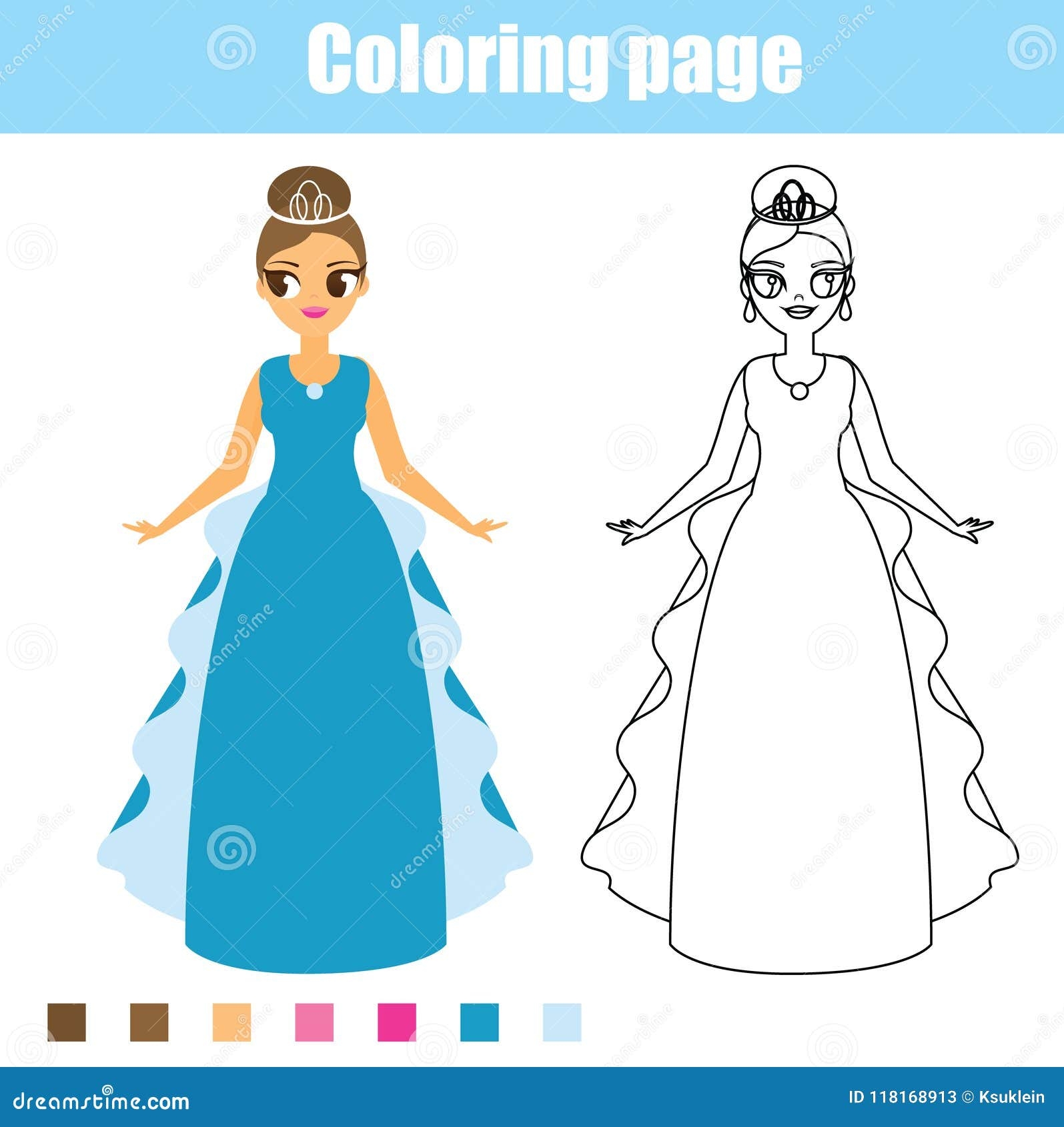 Coloring Page Princess Educational Game Printable Activity For Toddlers Stock Vector Illustration Of Blank Girls 118168913 Coloring Page Princess Educational Game Printable Activity For Toddlers Stock Vector Illustration Of Blank Girls 118168913