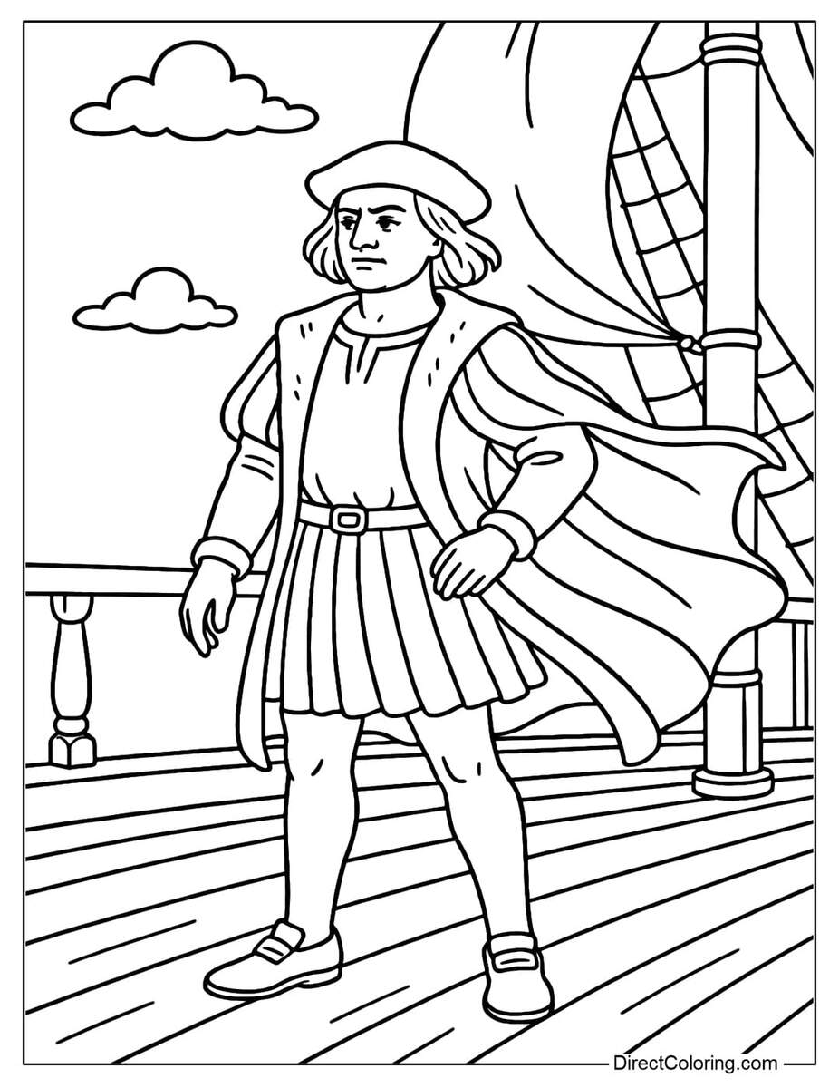 Free Columbus Day Coloring Page For Kids SKOOLGO