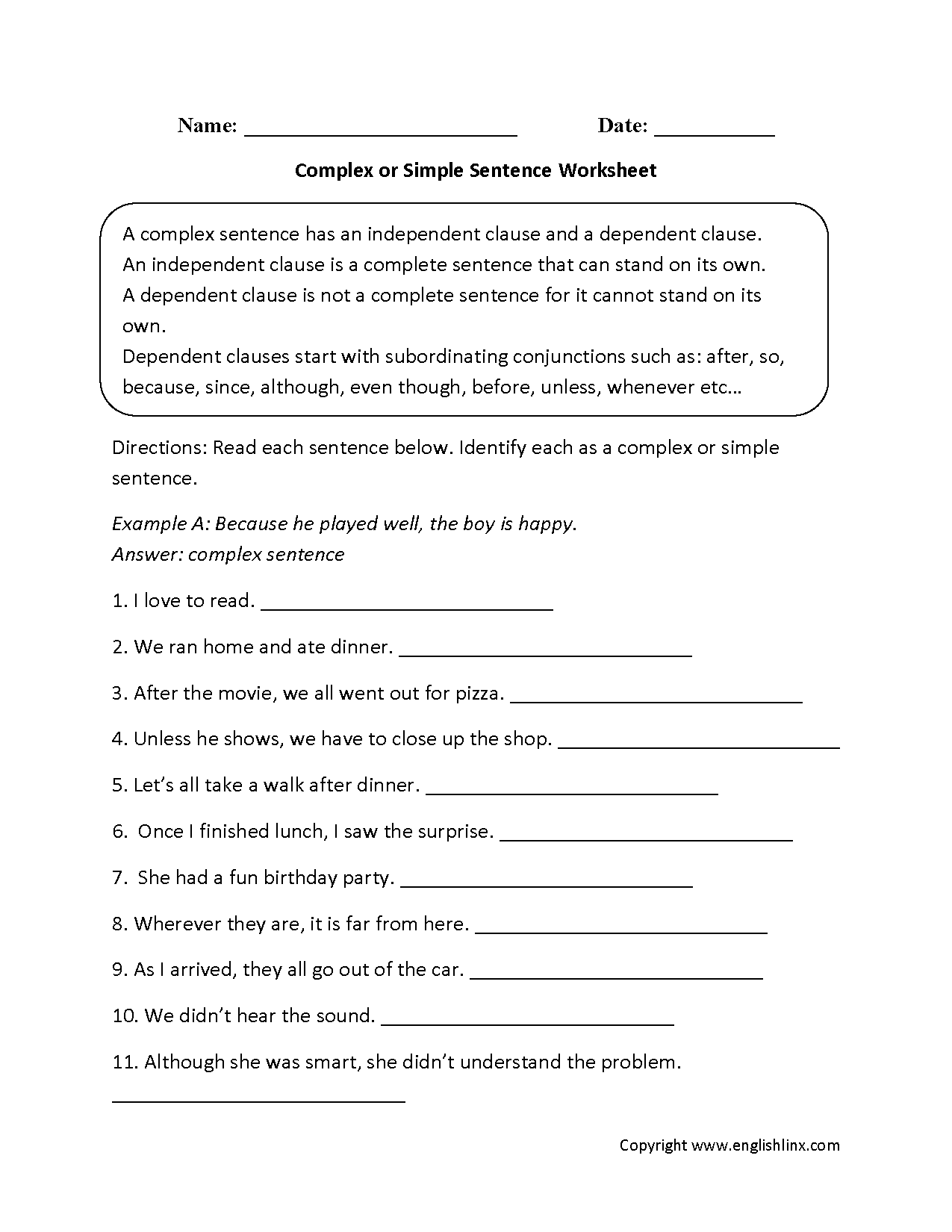 Complex Sentences Worksheets Complex Or Simple Sentences Worksheet Discover 8 Simple Complex Compound Sentences And Compound Sentences Ideas Sentences Compound Complex Sentence Complex Sentences And More