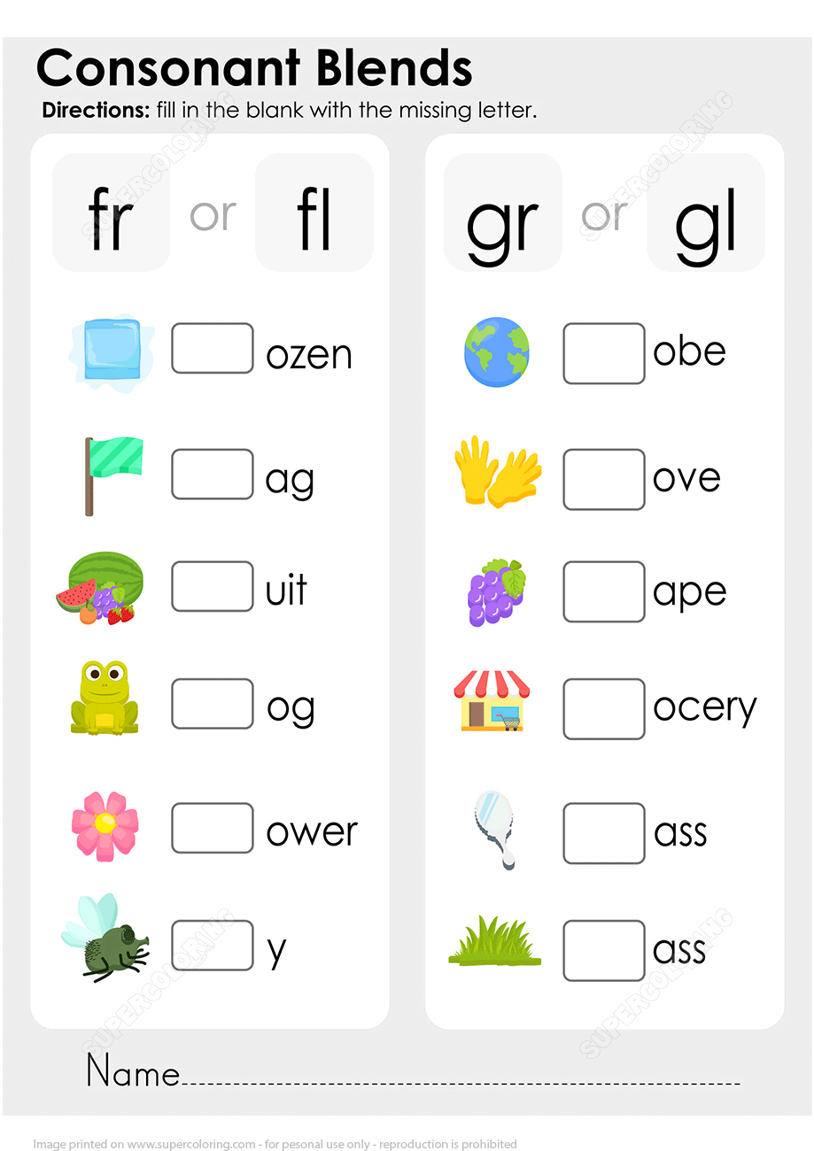 Consonant Blend Worksheet Free Printable Worksheets Consonant Blend Worksheet Free Printable Worksheets