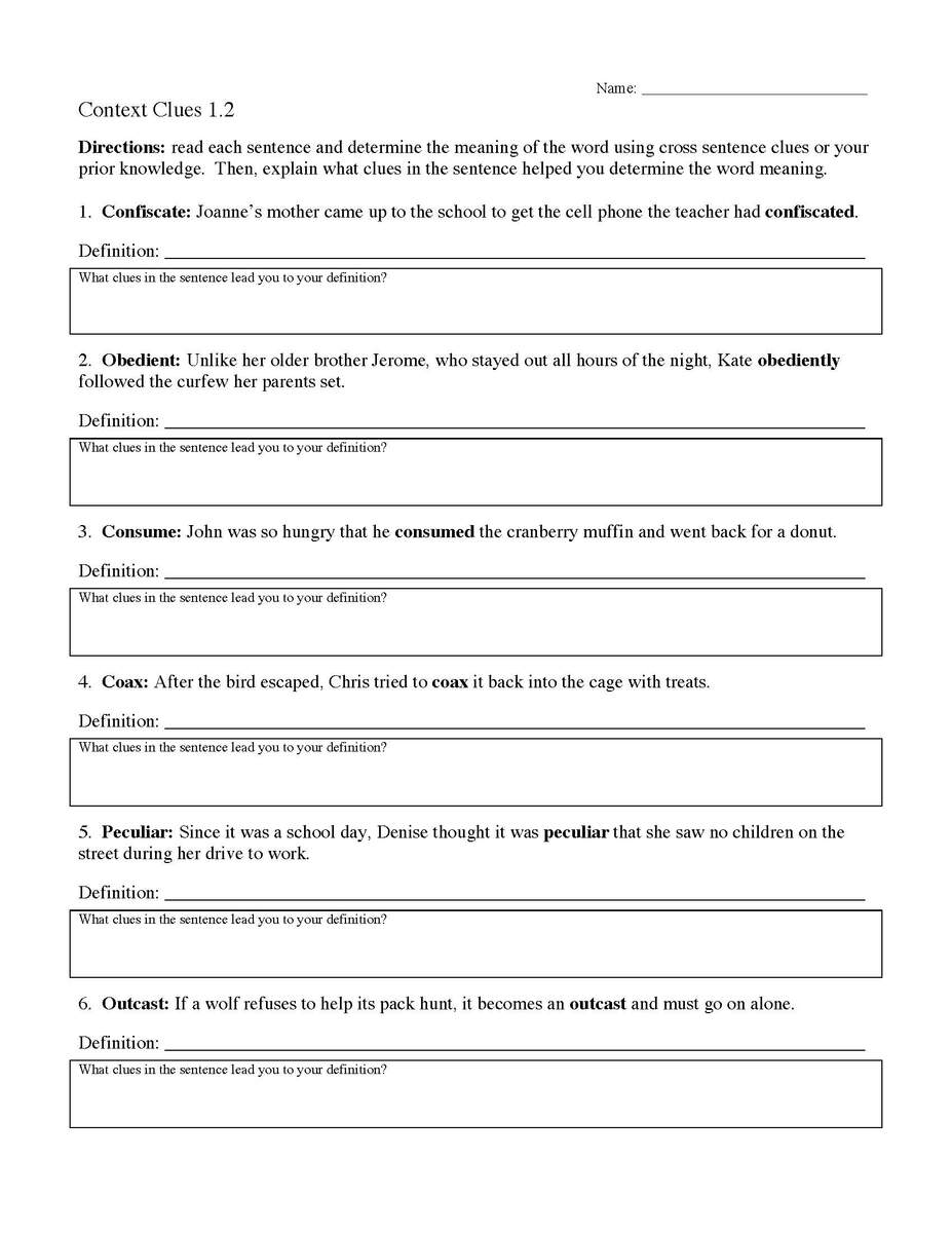 Context Clues Worksheets Ereading Worksheets Context Clues Worksheets Ereading Worksheets