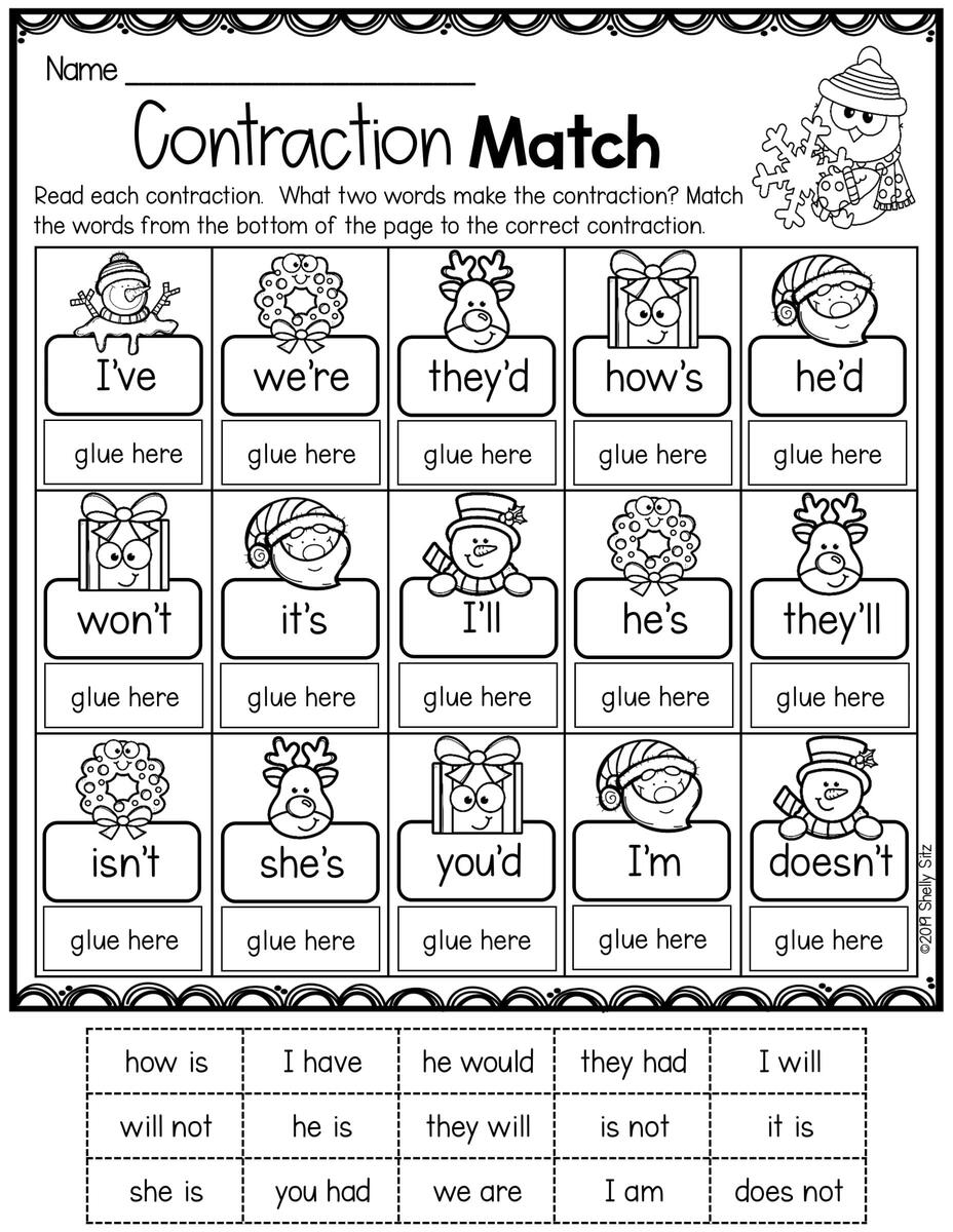 Contractions Worksheet Second Grade Teaching Blog Contractions Sentences Worksheets Cut And Paste Grammar Practice Activity Made By Teachers