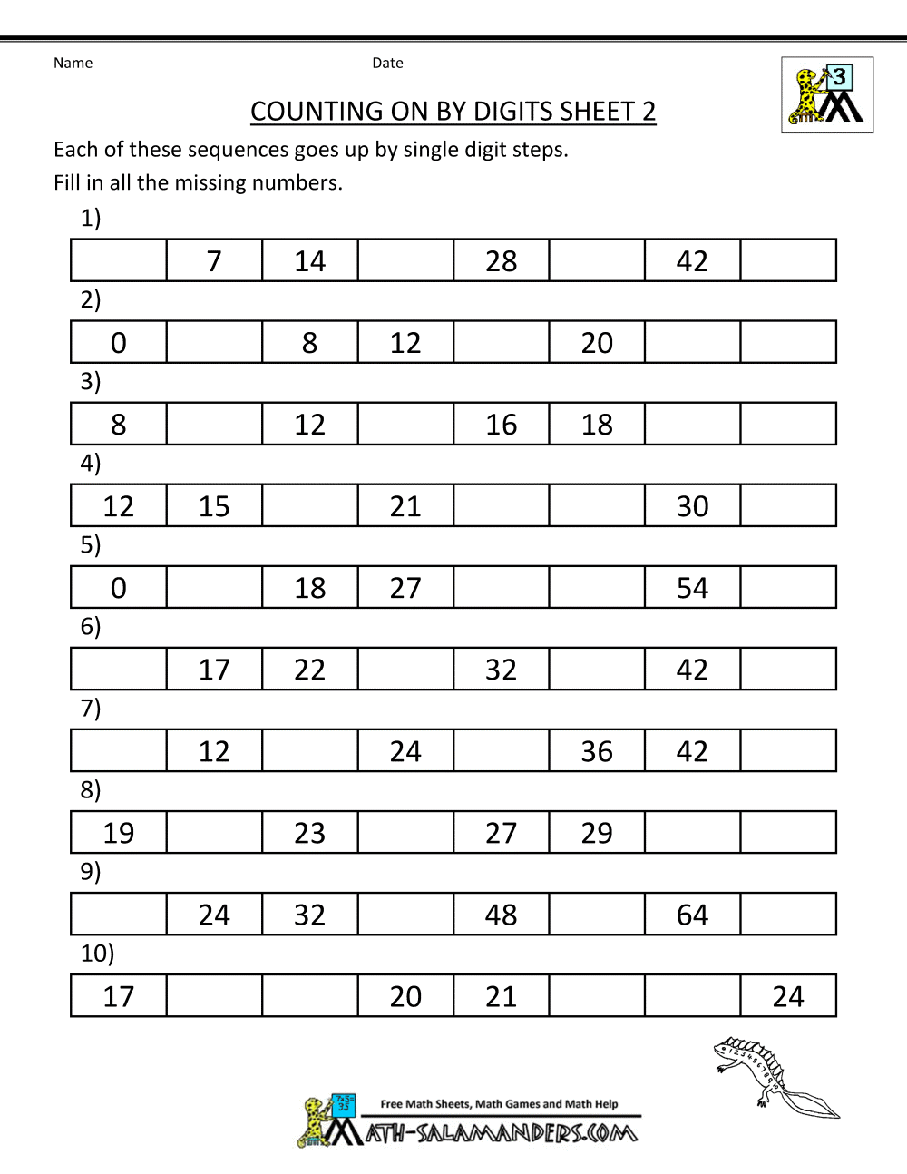 Counting On And Back Worksheets 3rd Grade Counting On And Back Worksheets 3rd Grade