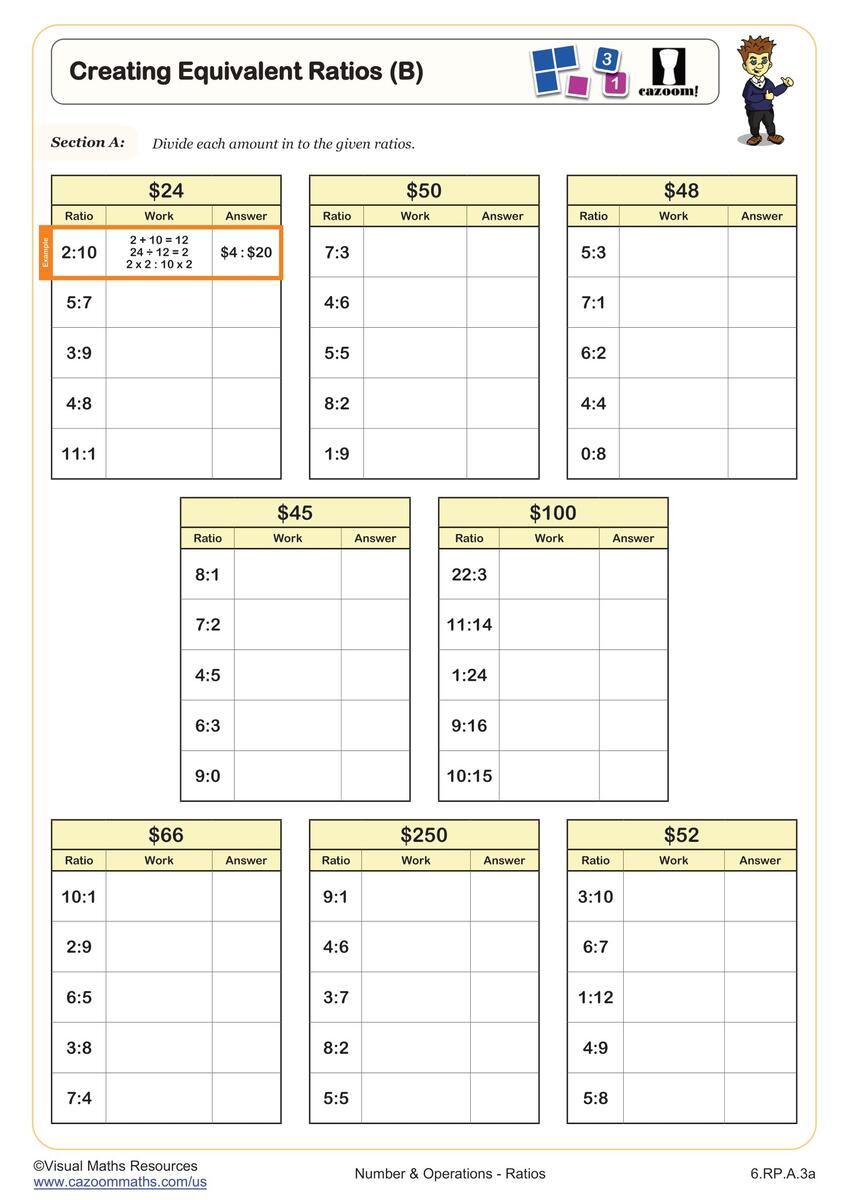 Creating Equivalent Ratios B Worksheet 6th Grade PDF Worksheets Cazoom Math Ratio Worksheets Equivalent Ratio Worksheets Write Two Equivalent Ratios Made By Teachers