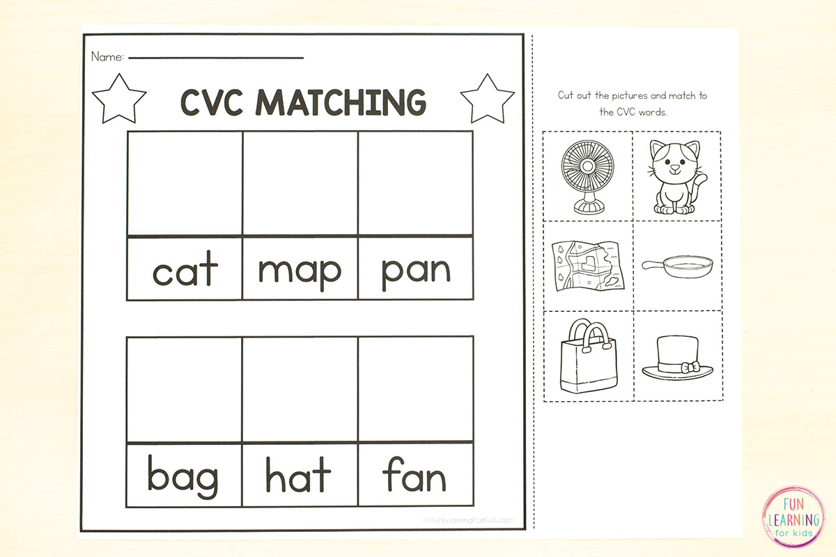 CVC Word Sorting Worksheets Cut And Paste CVC Worksheets Short A Worksheets Sorts Cloze Read And Draw And More Made By Teachers