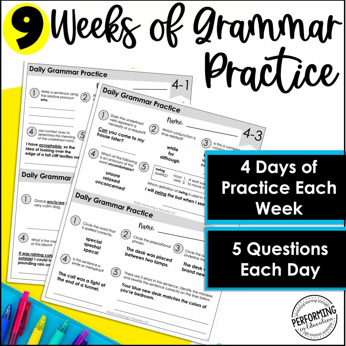 Daily Grammar Practice For 4th Grade Grammar Worksheets Spiral Review Daily Grammar Practice For 4th Grade Grammar Worksheets Spiral Review