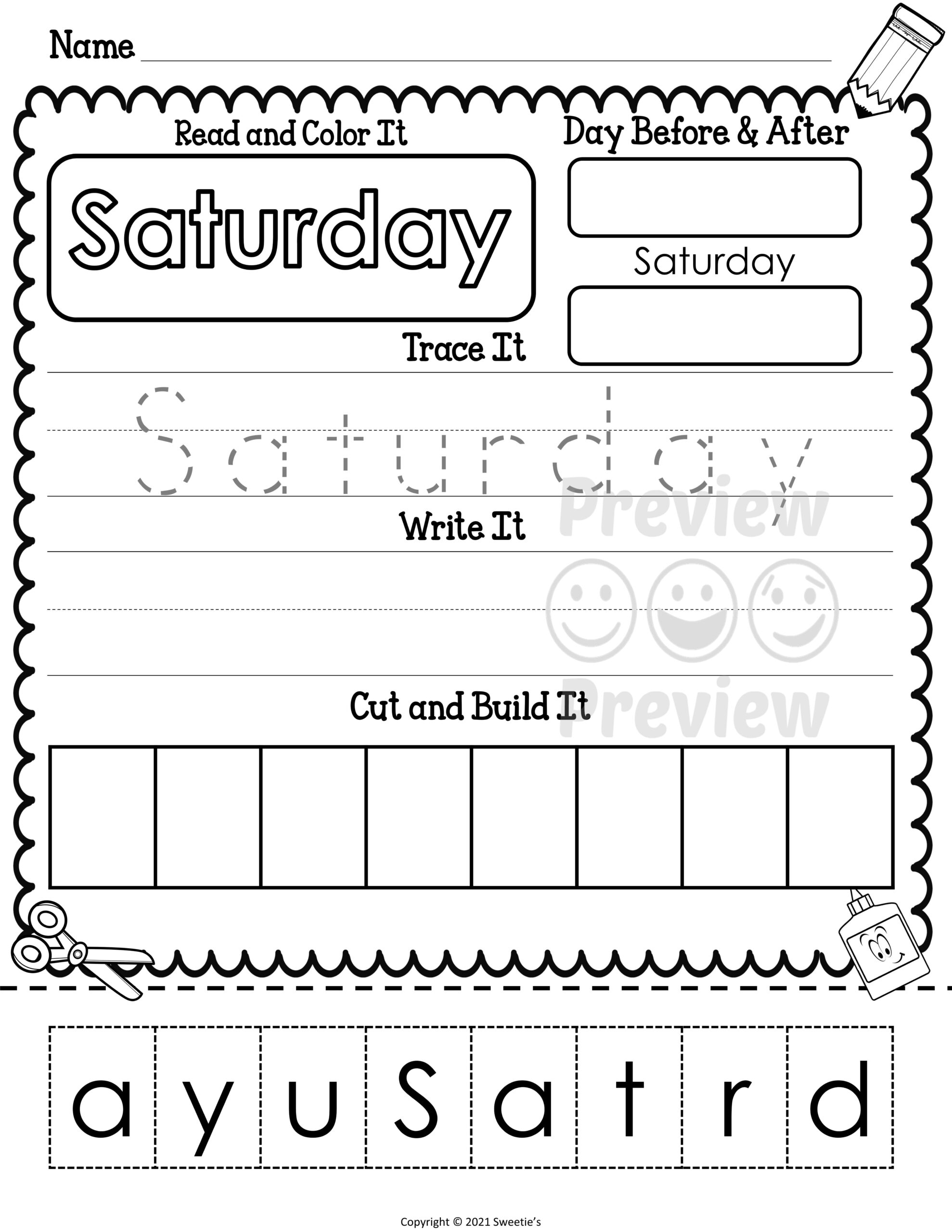 Days Of The Week Worksheets Made By Teachers Days Of The Week Worksheets Made By Teachers