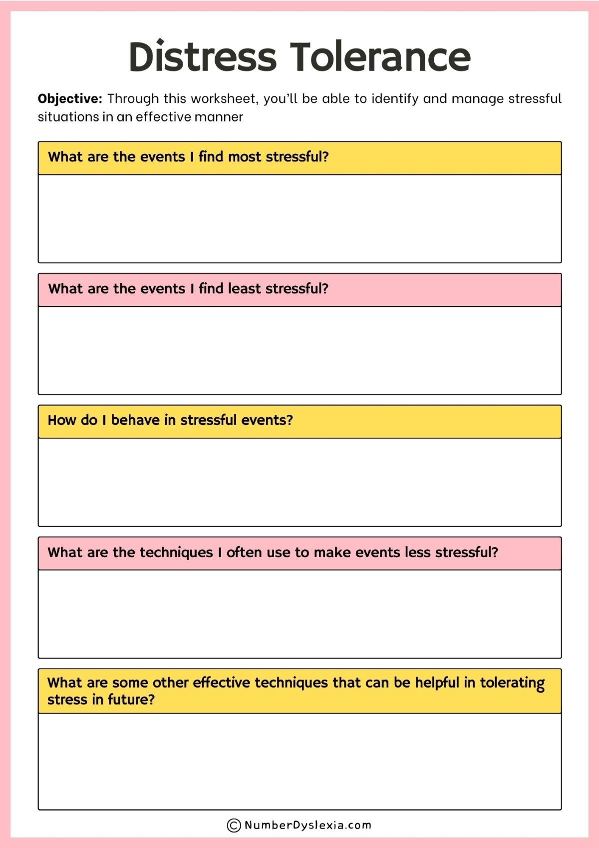 DBT Skills Worksheets Distress Tolerance DBT Skills Worksheets Distress Tolerance