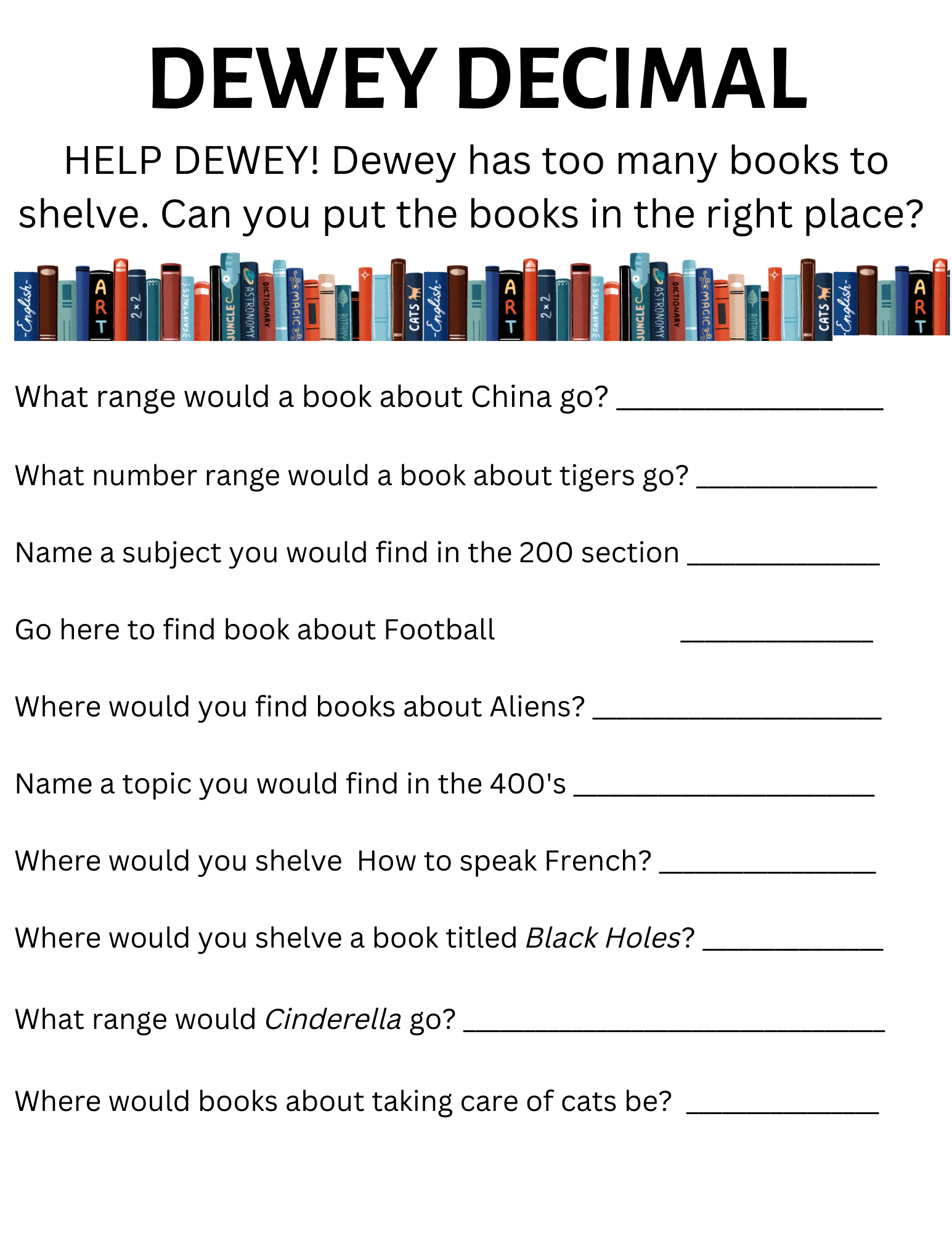 Dewey Decimal Hunt And Guide Activity Lesson Made By Teachers Free Printable Decimal Practice Worksheet Worksheets Library