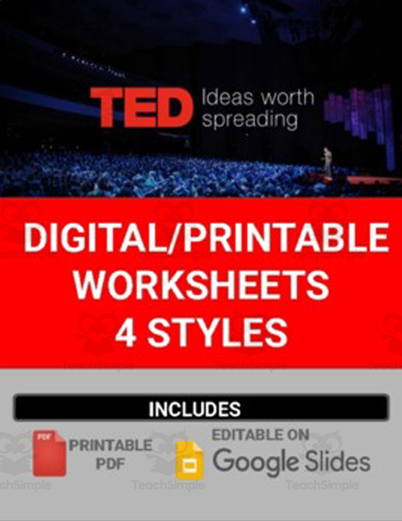 Digital Printable TED Talk Worksheets Editable In Google Slides By Teach Simple