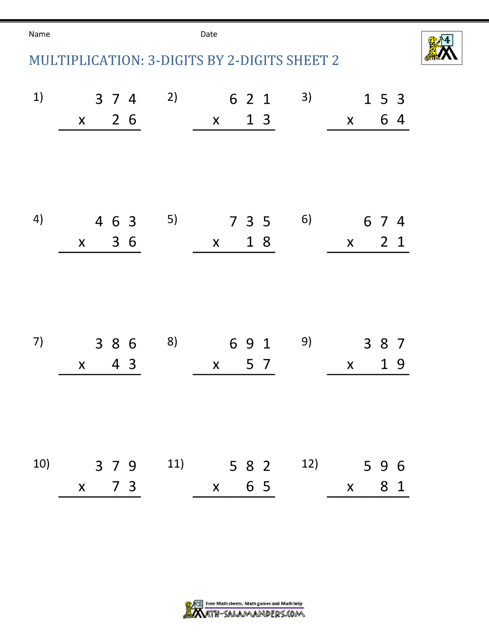 Double Digit Multiplication Worksheets 4th Grade Double Digit Multiplication Worksheets 4th Grade