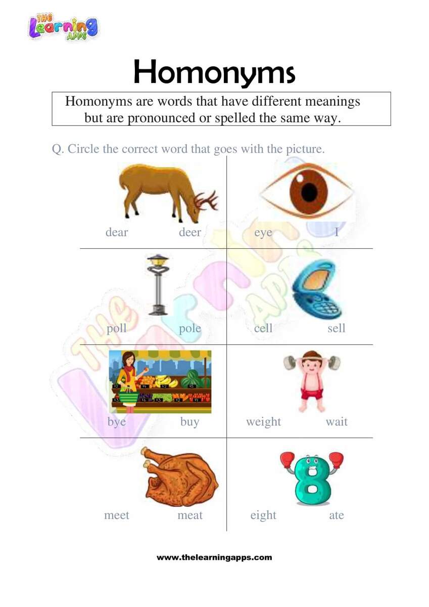 Download Free Homonyms Worksheets For 2nd Graders Download Free Homonyms Worksheets For 2nd Graders