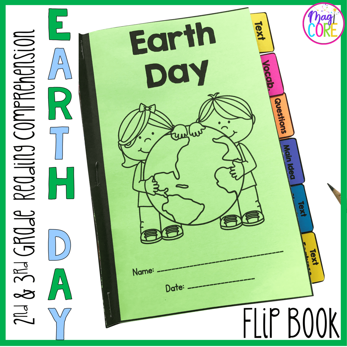 Earth Day Reading Comprehension Flip Book Activities 2nd 3rd Grade MagiCore
