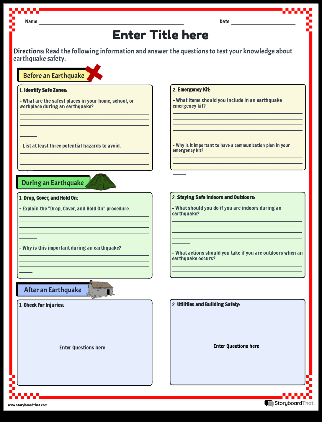 Earthquake Worksheets Free Editable Storyboard That Earthquake Worksheets Free Editable Storyboard That