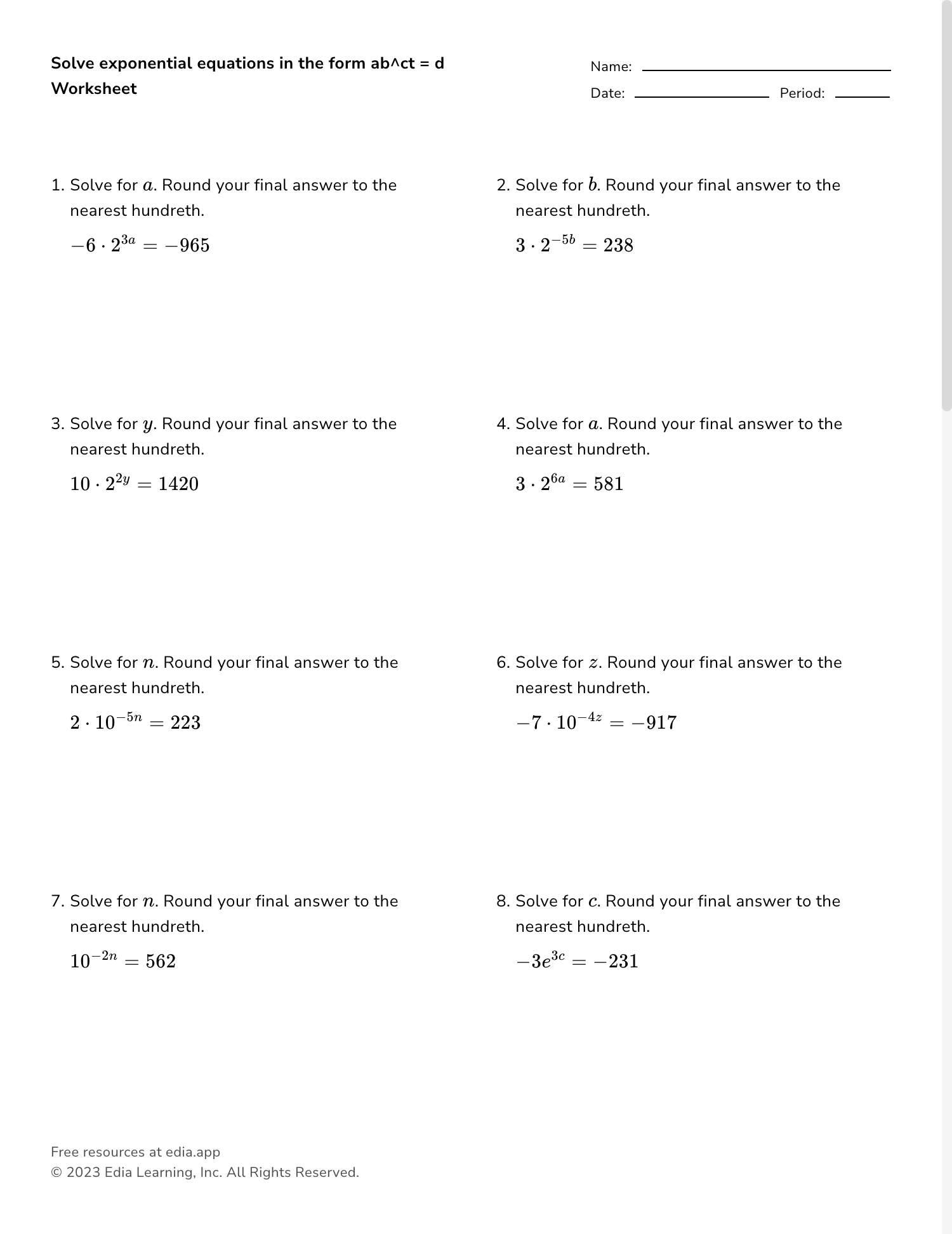 Free Linear And Exponential Functions Worksheet Download Free Linear And Exponential Functions Worksheet Png Images Free Worksheets On Clipart Library