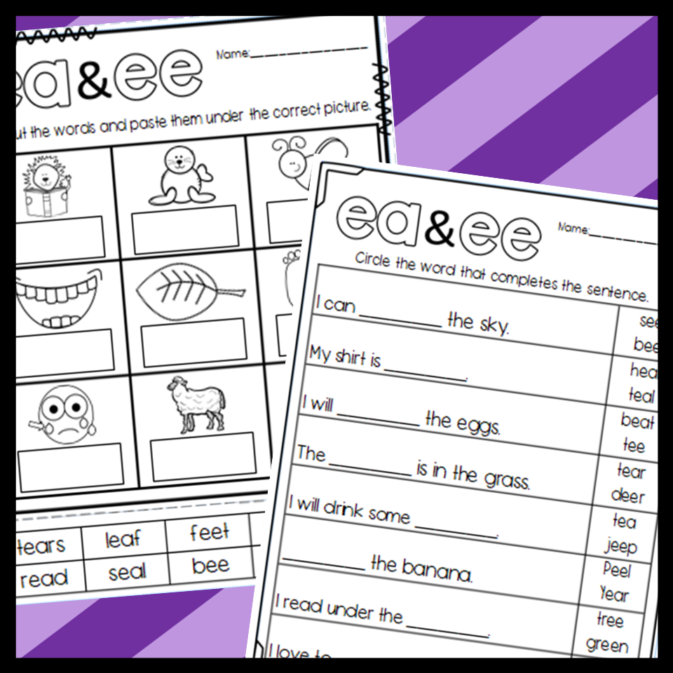 EE And EA Double Vowel Worksheets Made By Teachers EE And EA Worksheet Practice Sheets For Mastering Vowel Digraphs