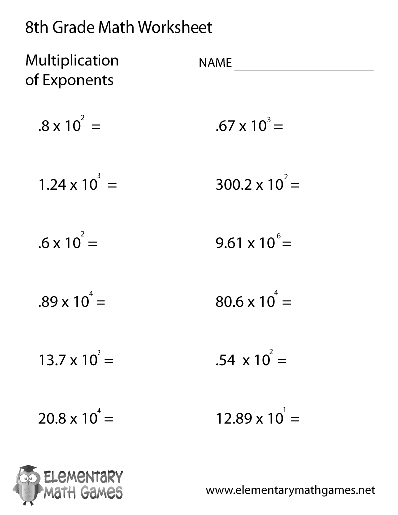 Free Printable 8th Grade Math Worksheet Templates Canva