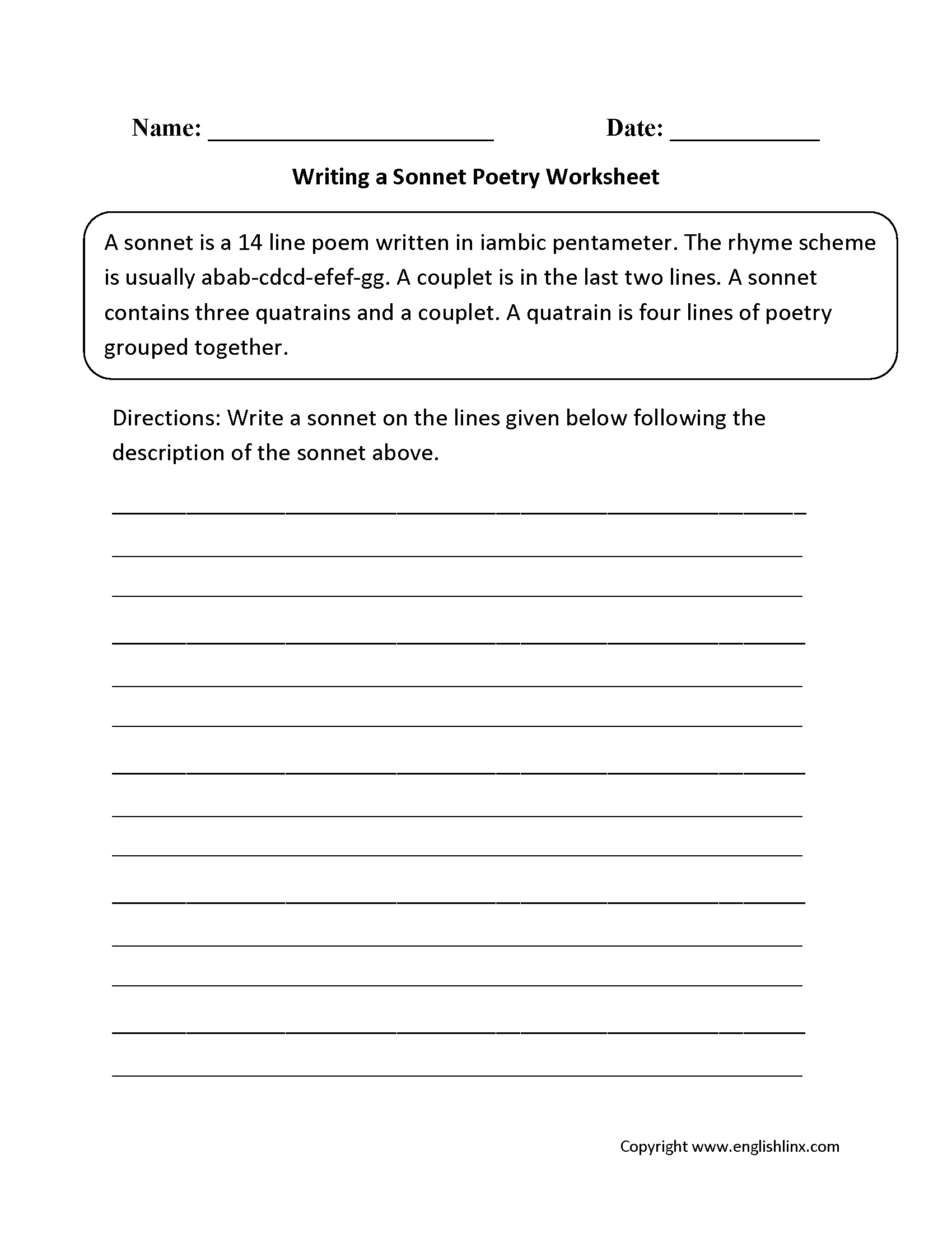 Englishlinx Poetry Worksheets Poetry Worksheets Mr Nobody Poetry Worksheets