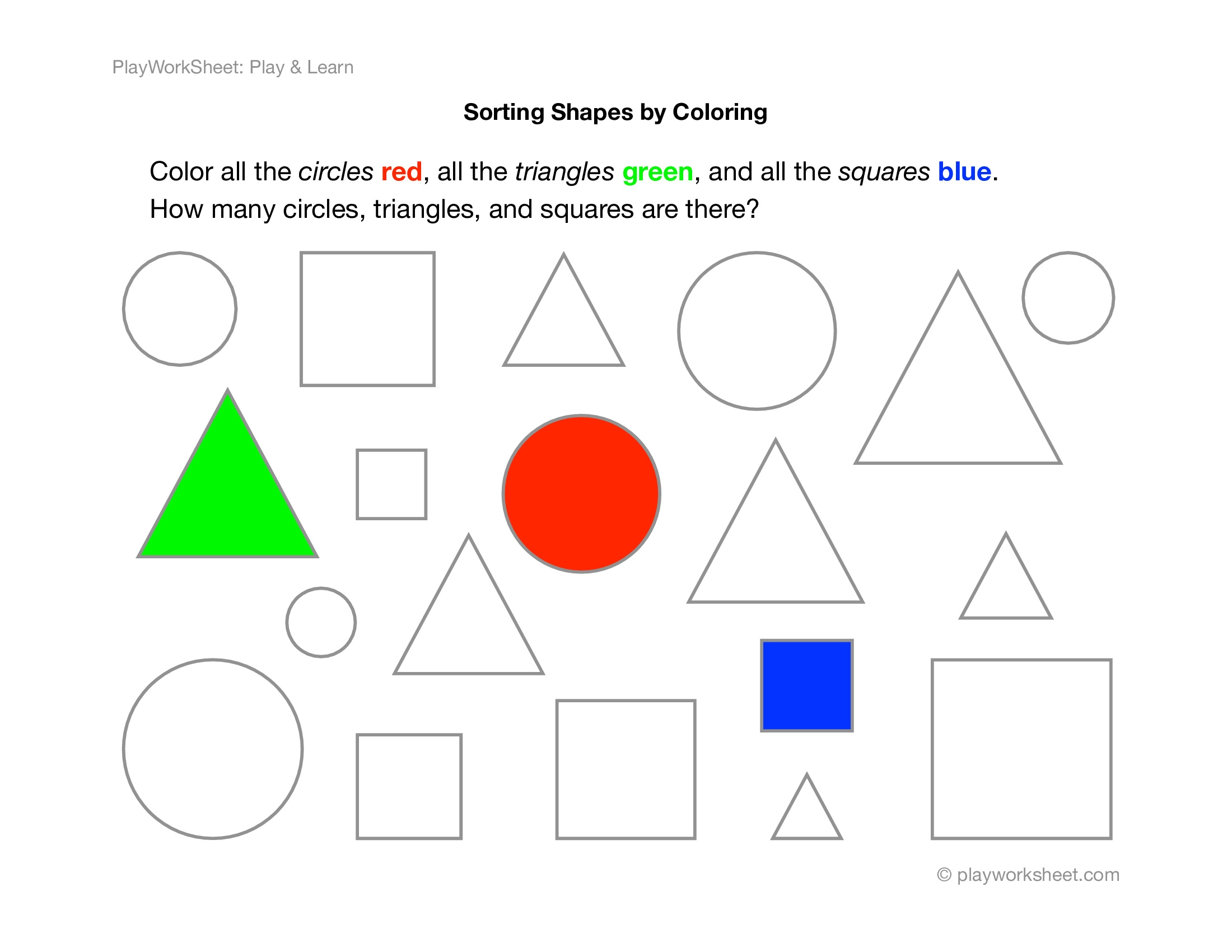 Exercise For Sorting Shapes By Coloring Free Printables For Kids Exercise For Sorting Shapes By Coloring Free Printables For Kids