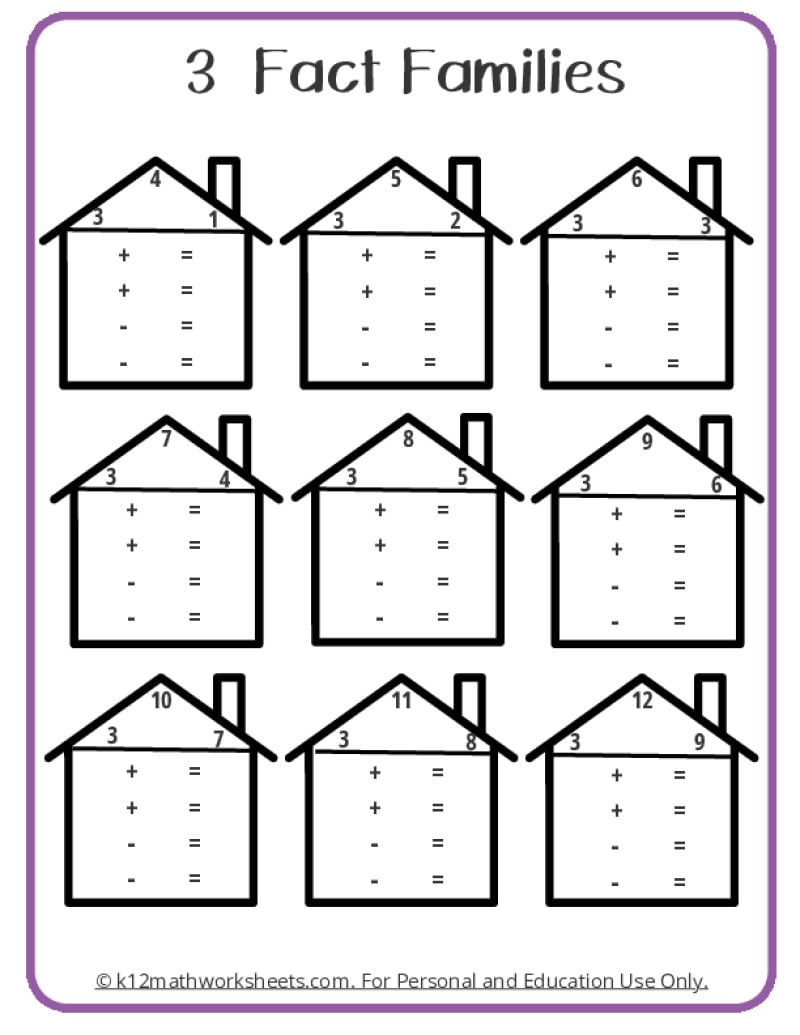 Fact Family Worksheets Fact Families Multiplication Division Worksheet Math Problems Made By Teachers