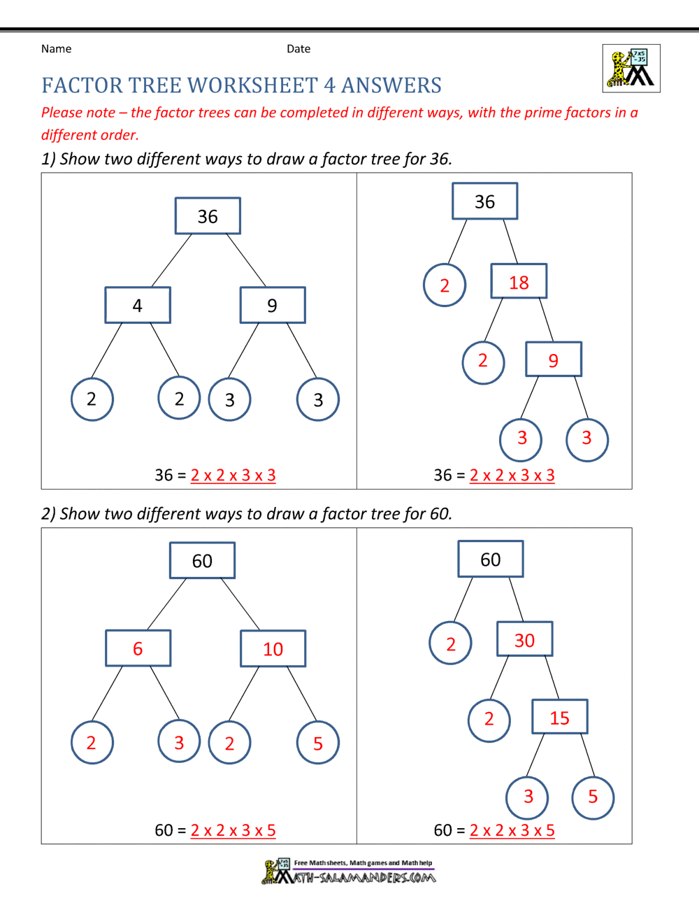 Factor Tree Worksheets Page Worksheets Library Factor Tree Worksheets Page Worksheets Library
