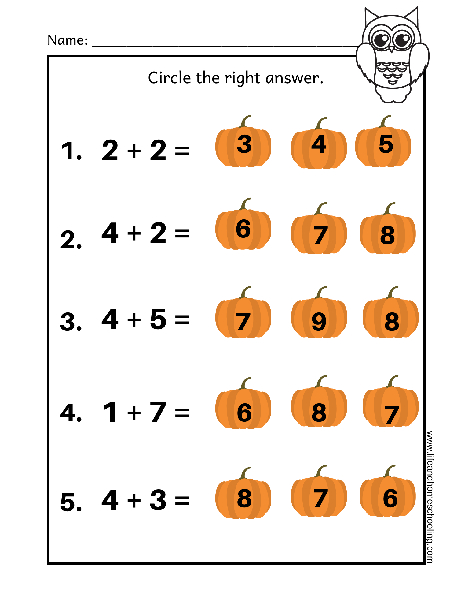 Second Grade Addition Worksheet