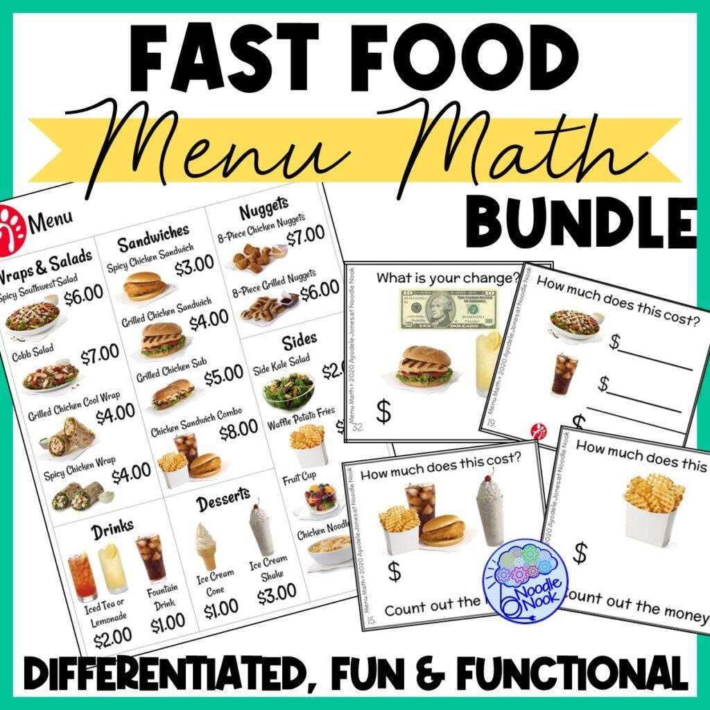 Fast Food Menu Math Activities For Special Education Fast Food Menu Math Activities For Special Education