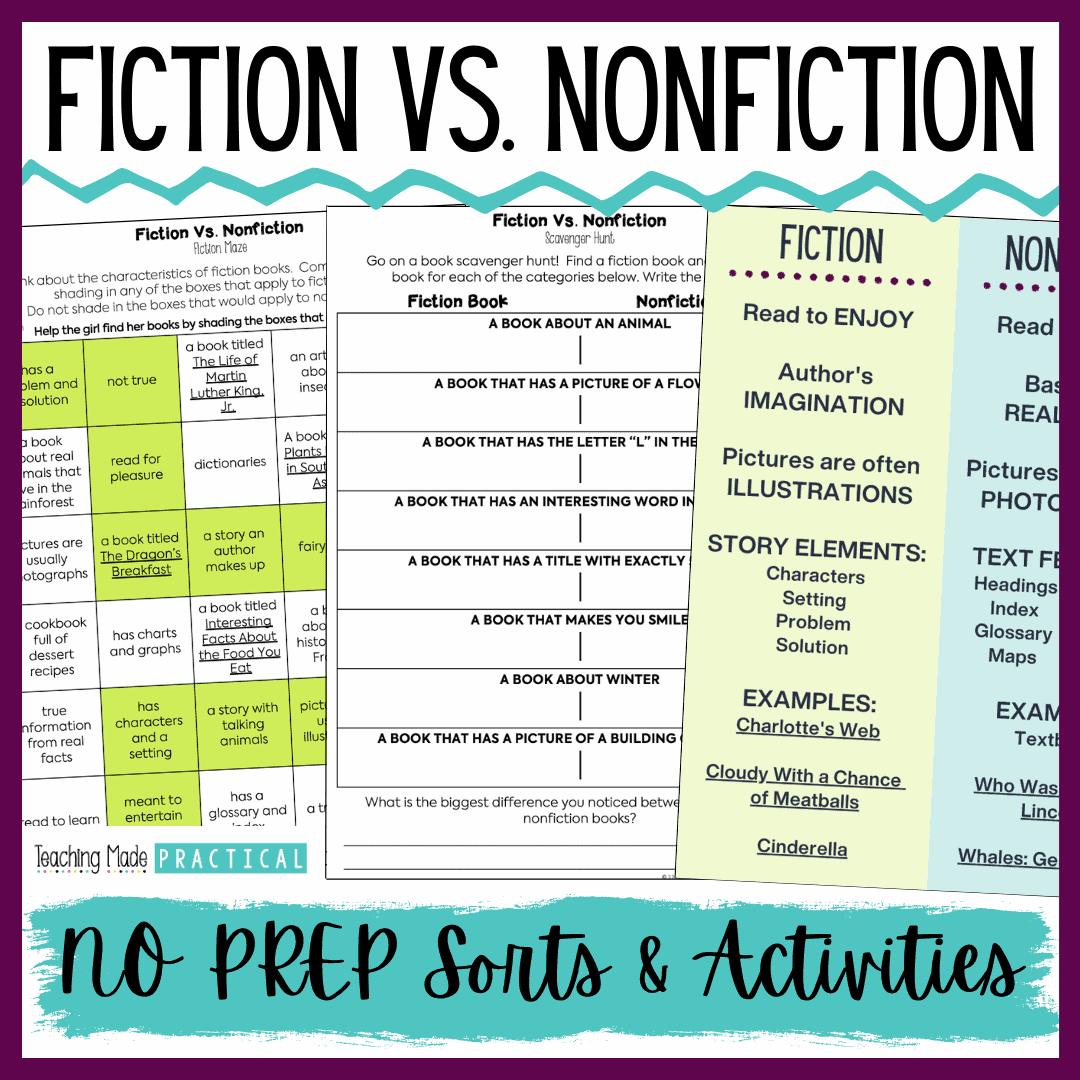 Fiction Vs Nonfiction Activity Ideas For Upper Elementary Teaching Made Practical Fiction Vs Nonfiction Activity Ideas For Upper Elementary Teaching Made Practical
