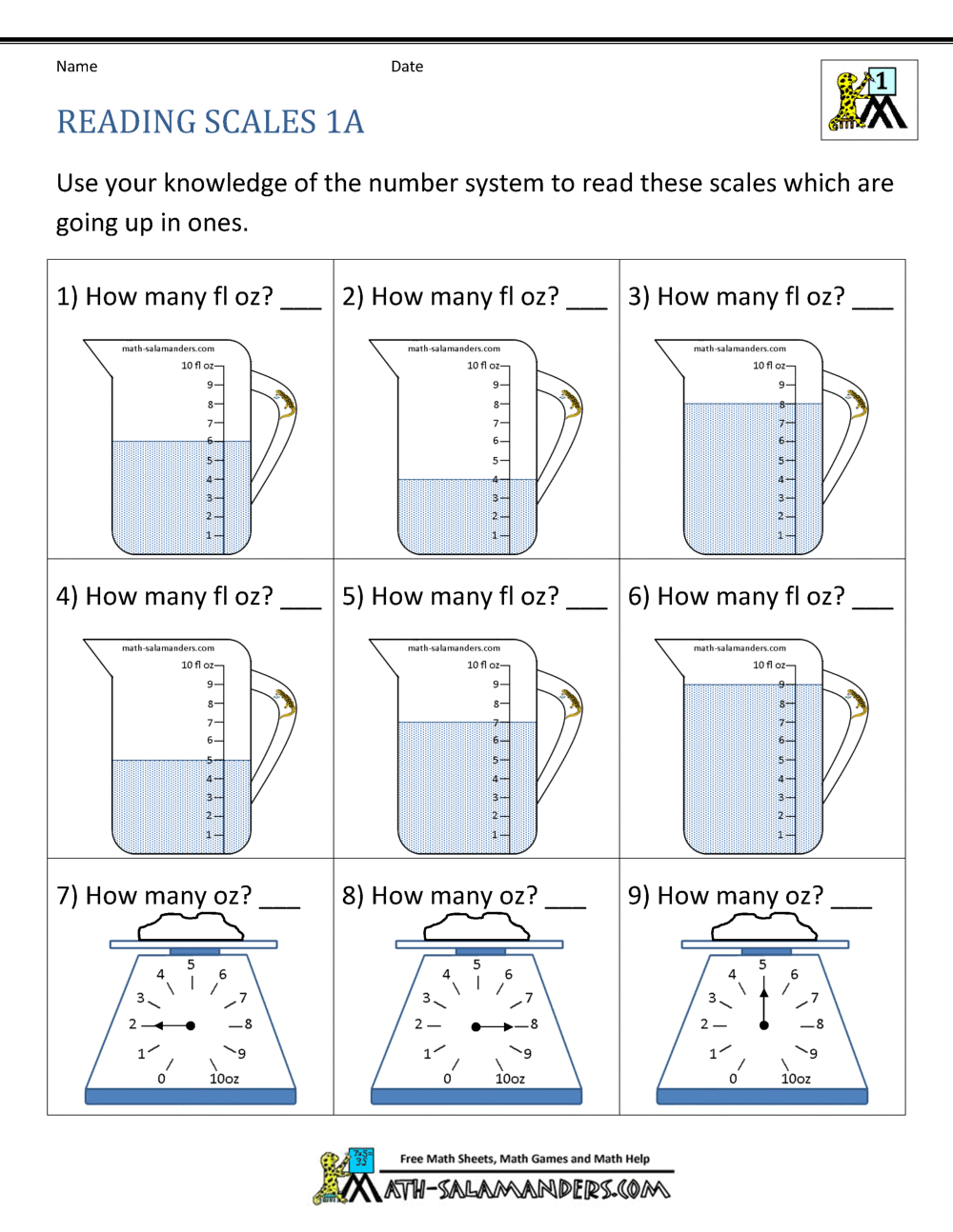 1st Grade Worksheet Measuring Liquids TheCatholicKid