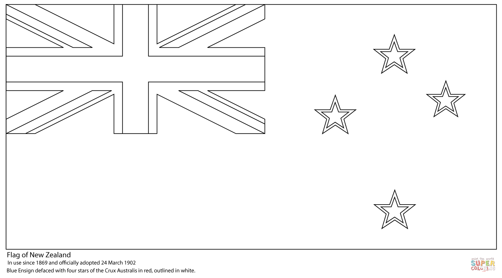 Flag Of New Zealand Coloring Page Free Printable Flag Of New Zealand Coloring Page Free Printable