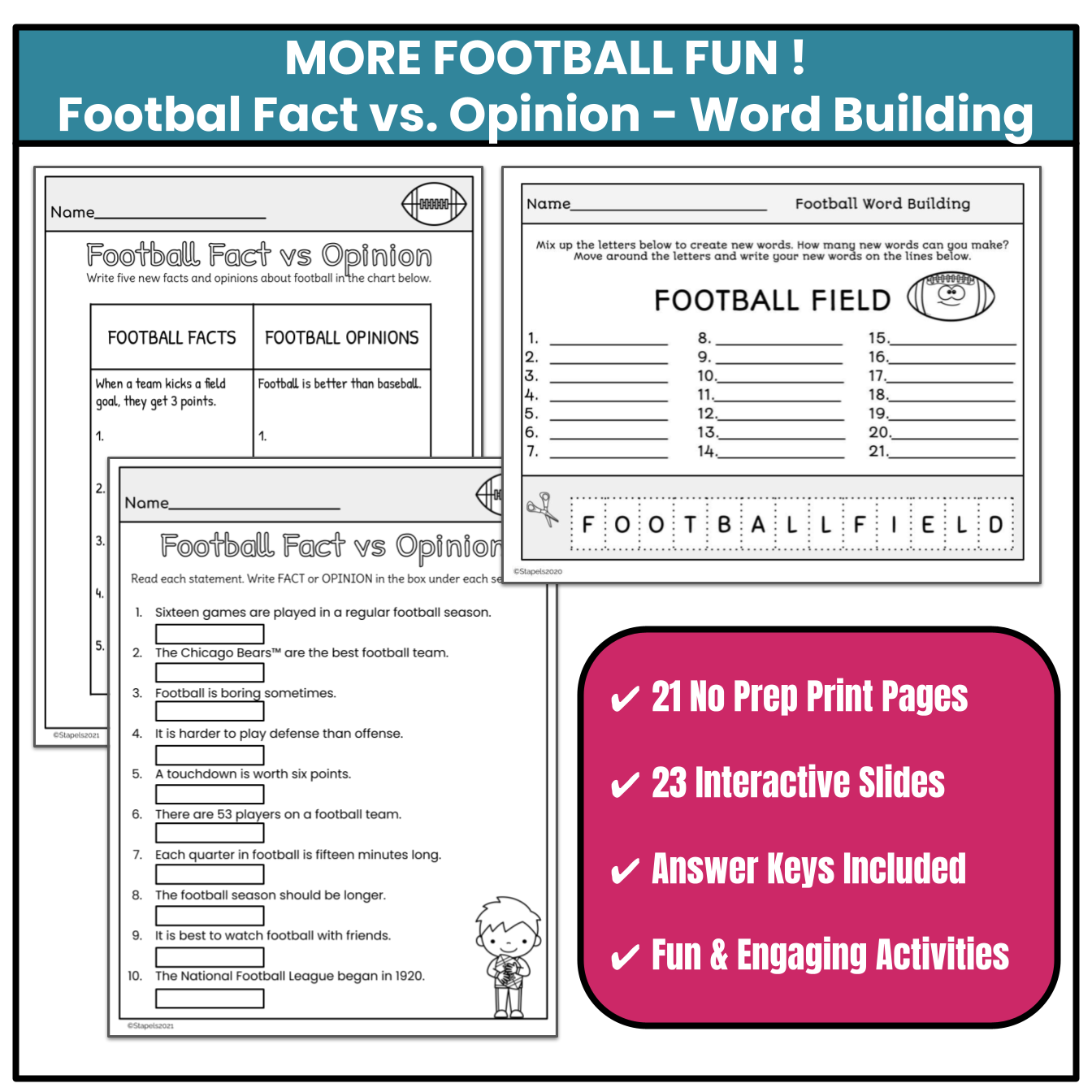 Football Worksheets And Digital Activities Grammar Vocabulary Math Classful