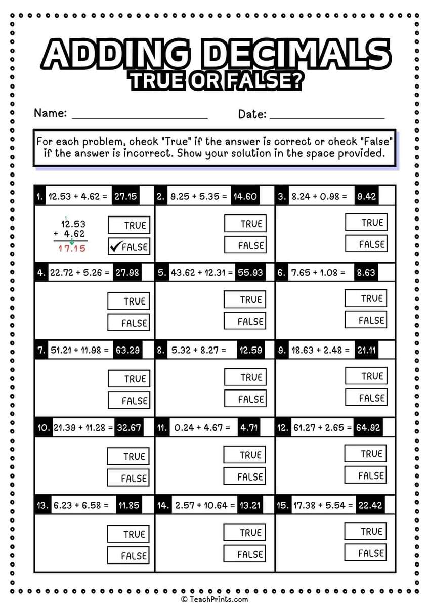 Free Adding Decimals Worksheets Teach Prints Free Adding Decimals Worksheets Teach Prints