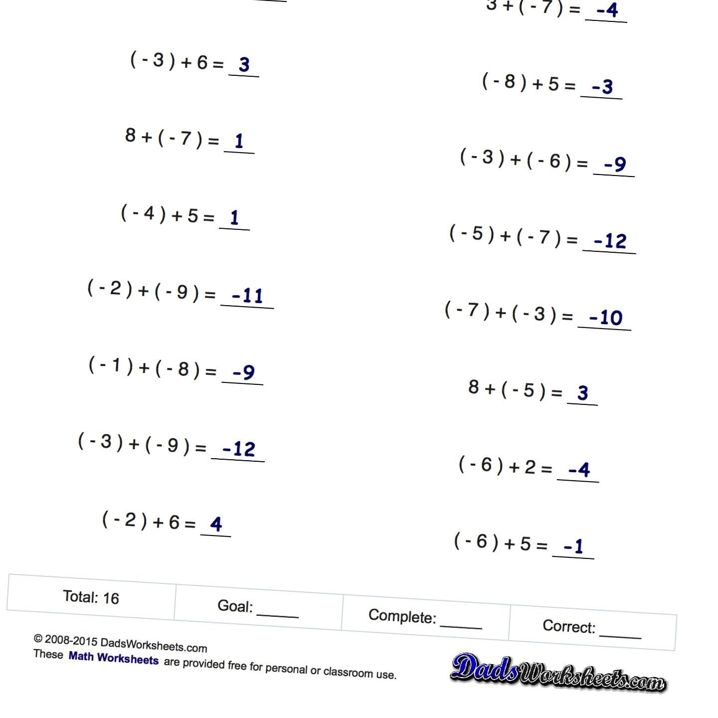 Free Adding Positive And Negative Fractions Worksheet Download Free Adding Positive And Negative Fractions Worksheet Png Images Free Worksheets On Clipart Library