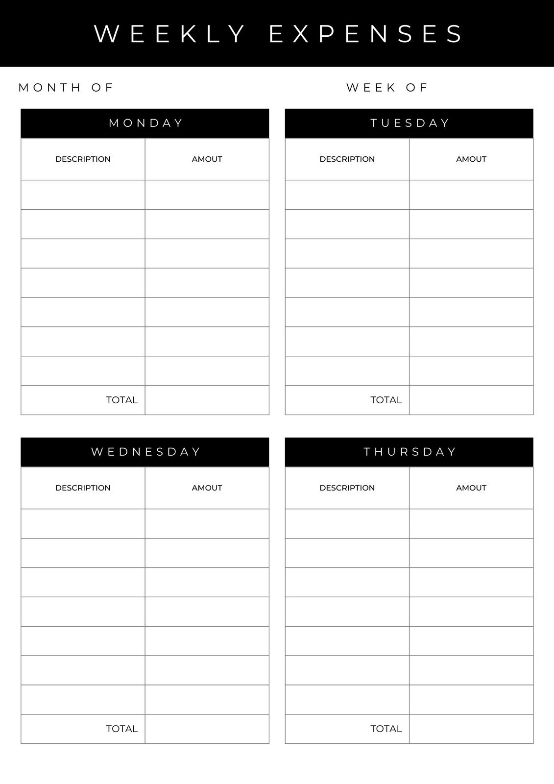 Free And Customizable Budget Templates Canva Download Simple Weekly Budget Template PDF Easy To Use