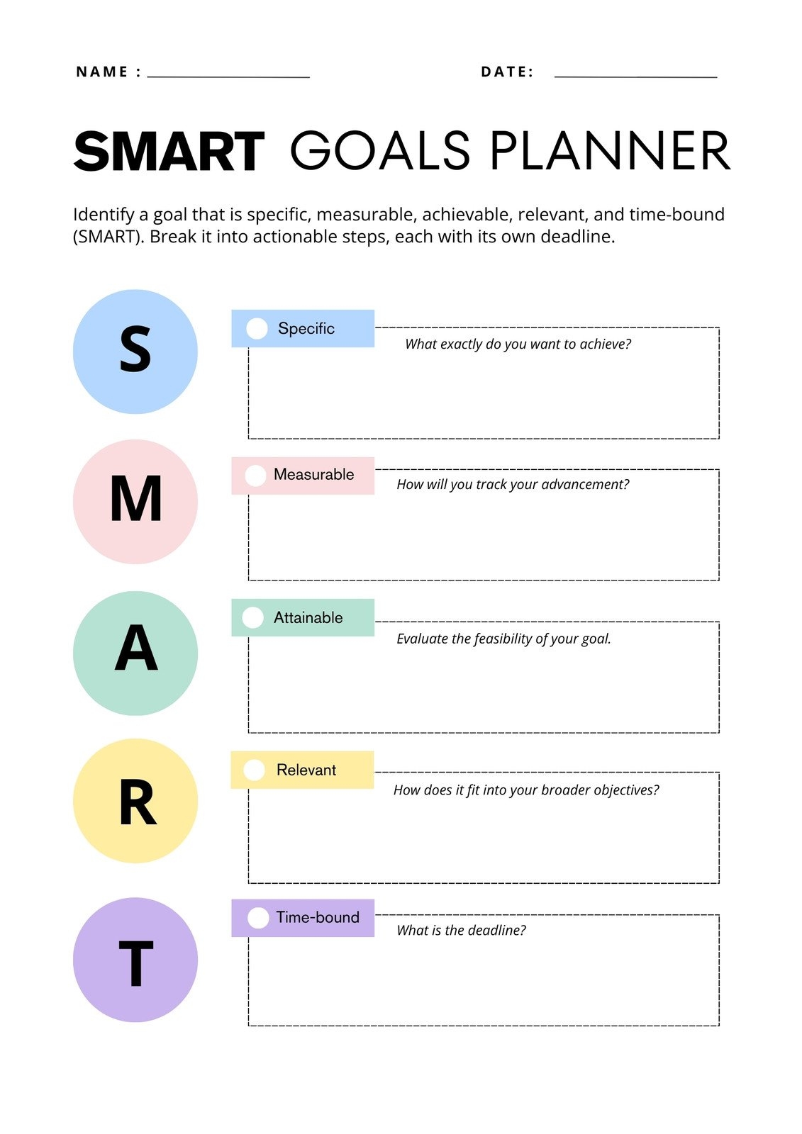 Free And Customizable Goals Templates Free Printable Goal Setting Worksheet And Instructions The Family Freezer