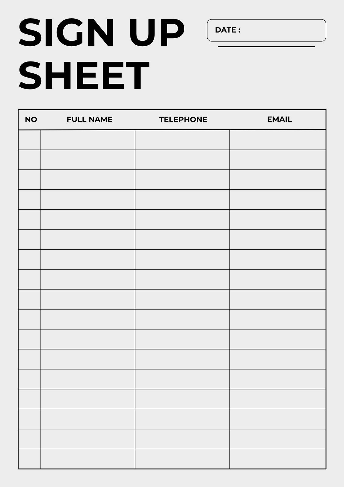 Free And Customizable Sign Up Sheet Templates Free And Customizable Sign Up Sheet Templates