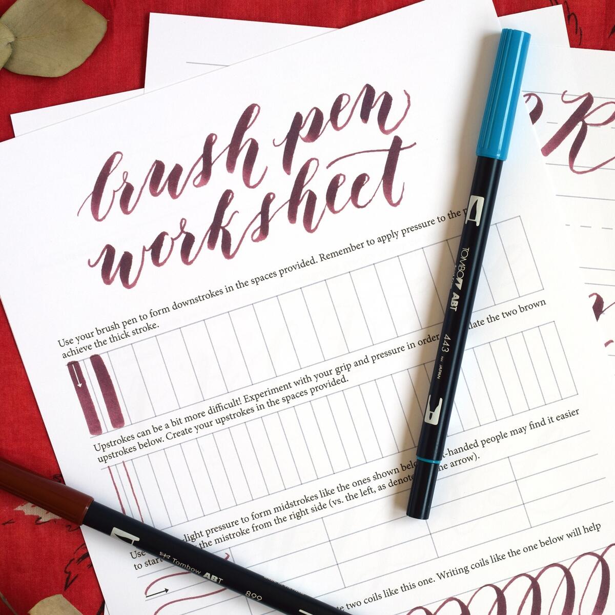 Free Brush Pen Calligraphy Worksheet The Postman s Knock