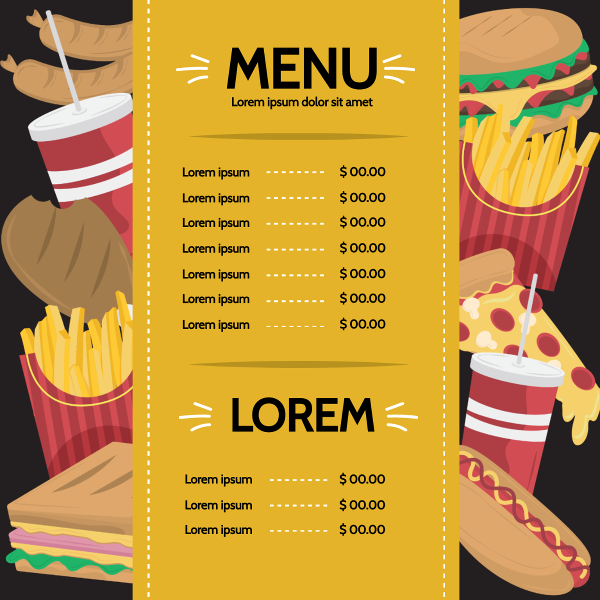 Free Food Menu Templates Editable And Printable Free Food Menu Templates Editable And Printable