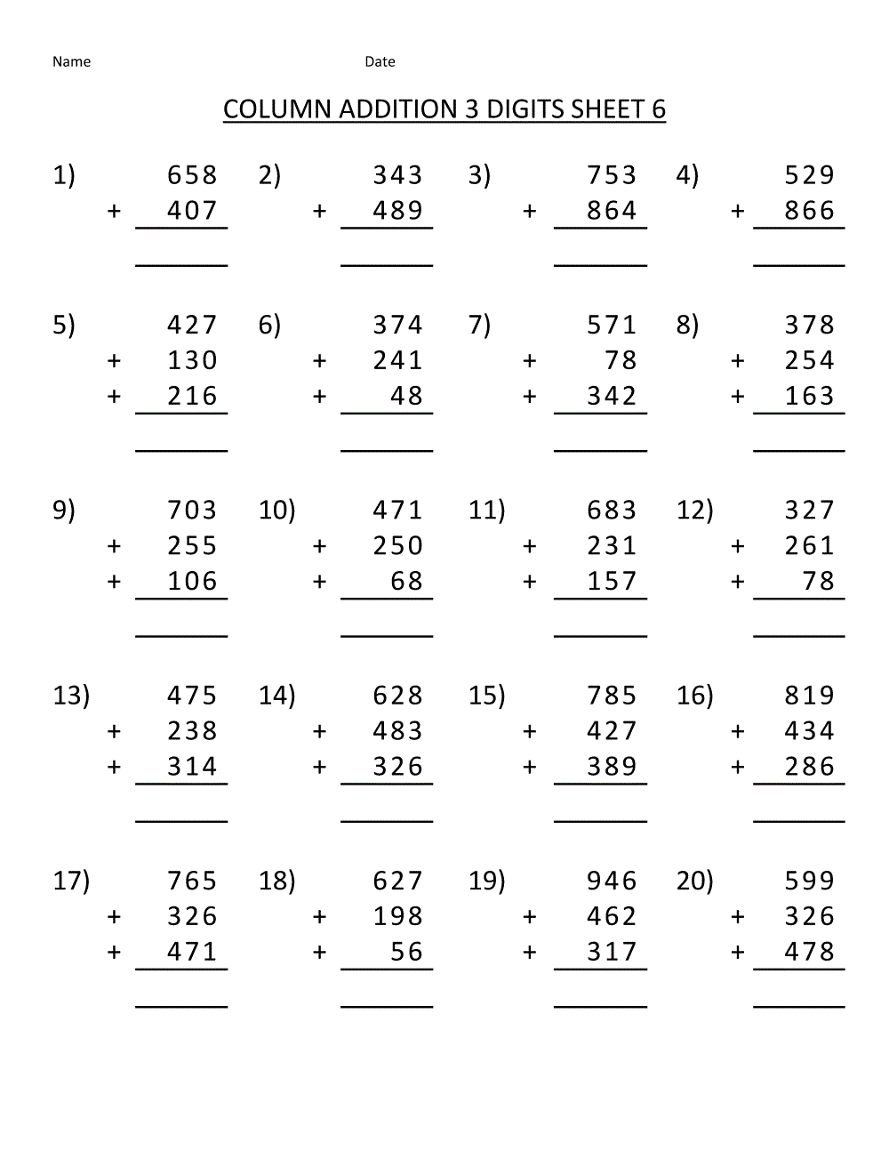 Free Math Printables Free Math Printables