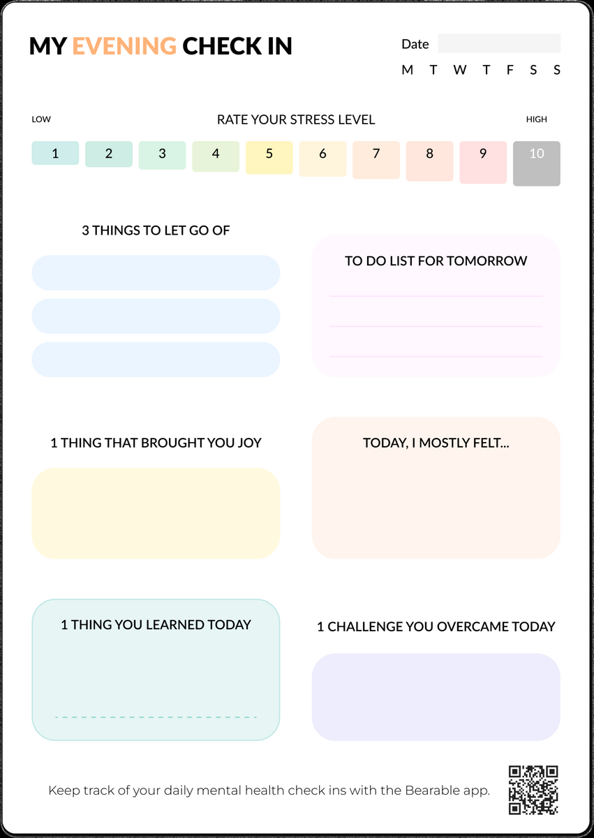 Mental Health Worksheet The 7 Minute Life