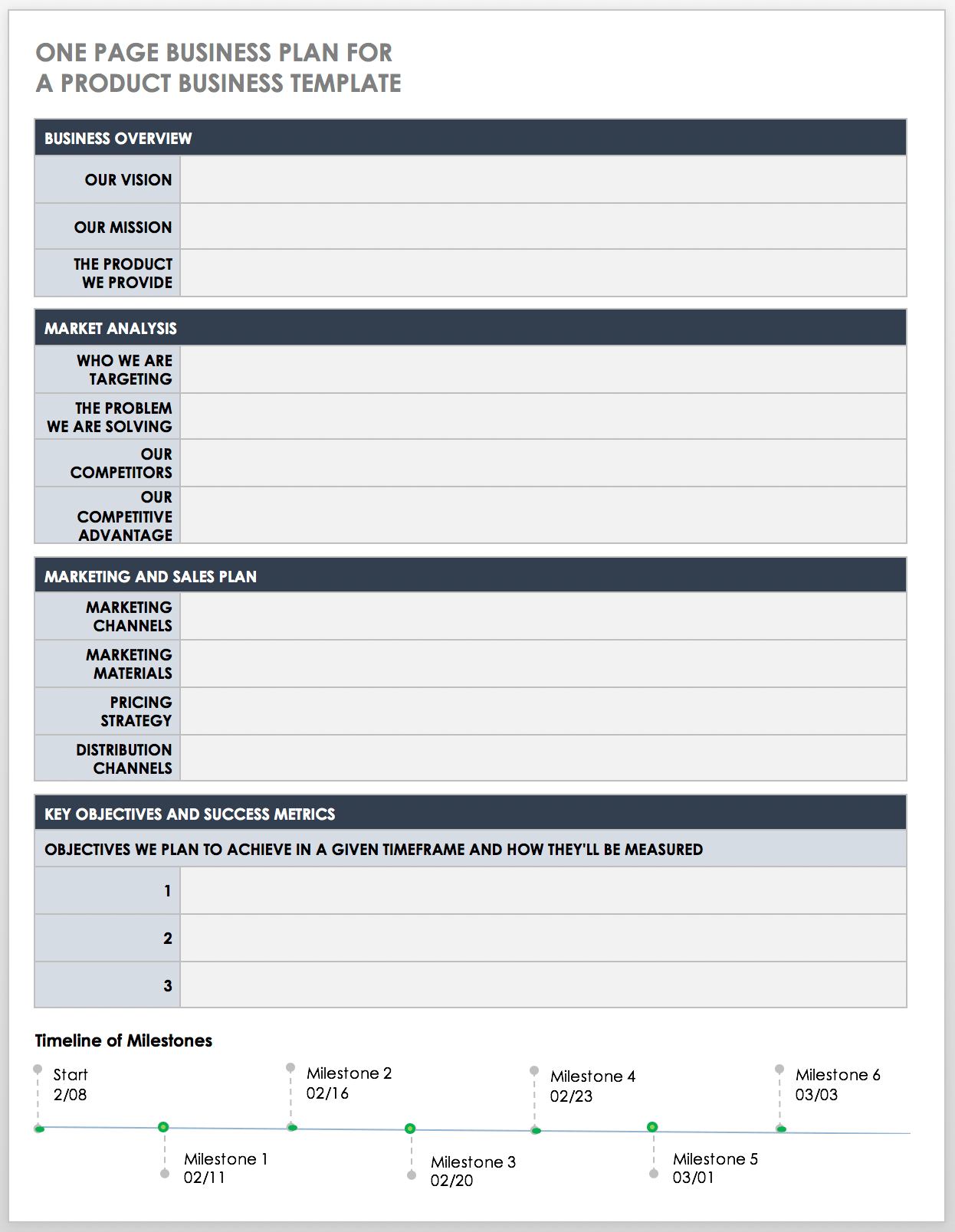 Free One Page Business Plan Templates Smartsheet Free One Page Business Plan Templates Smartsheet