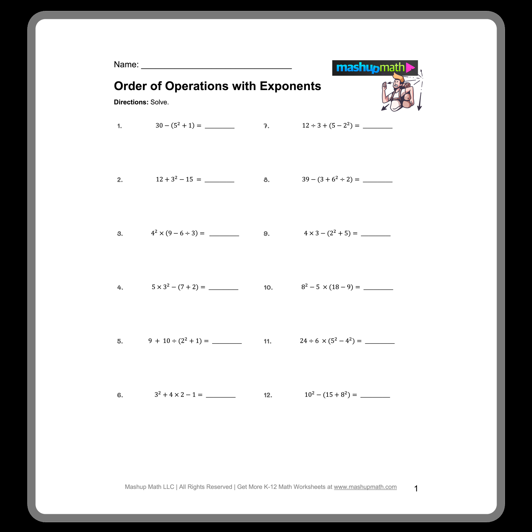 Free Order Of Operations Worksheet Library With Answers Mashup Math Free Order Of Operations Worksheet Library With Answers Mashup Math