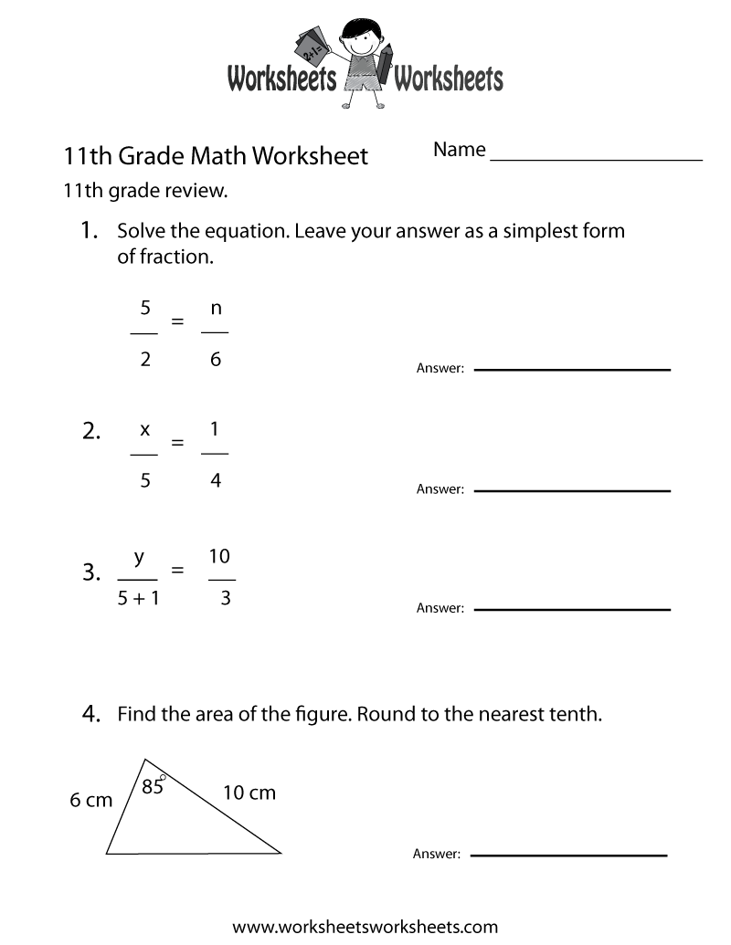 High School Math Worksheets Math Worksheets PDF Cazoom Math