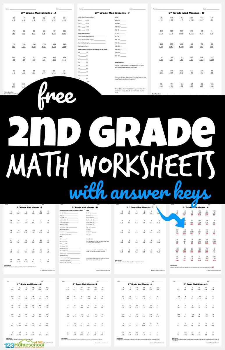 Page 4 Free Printable 2nd Grade Math Worksheets Canva