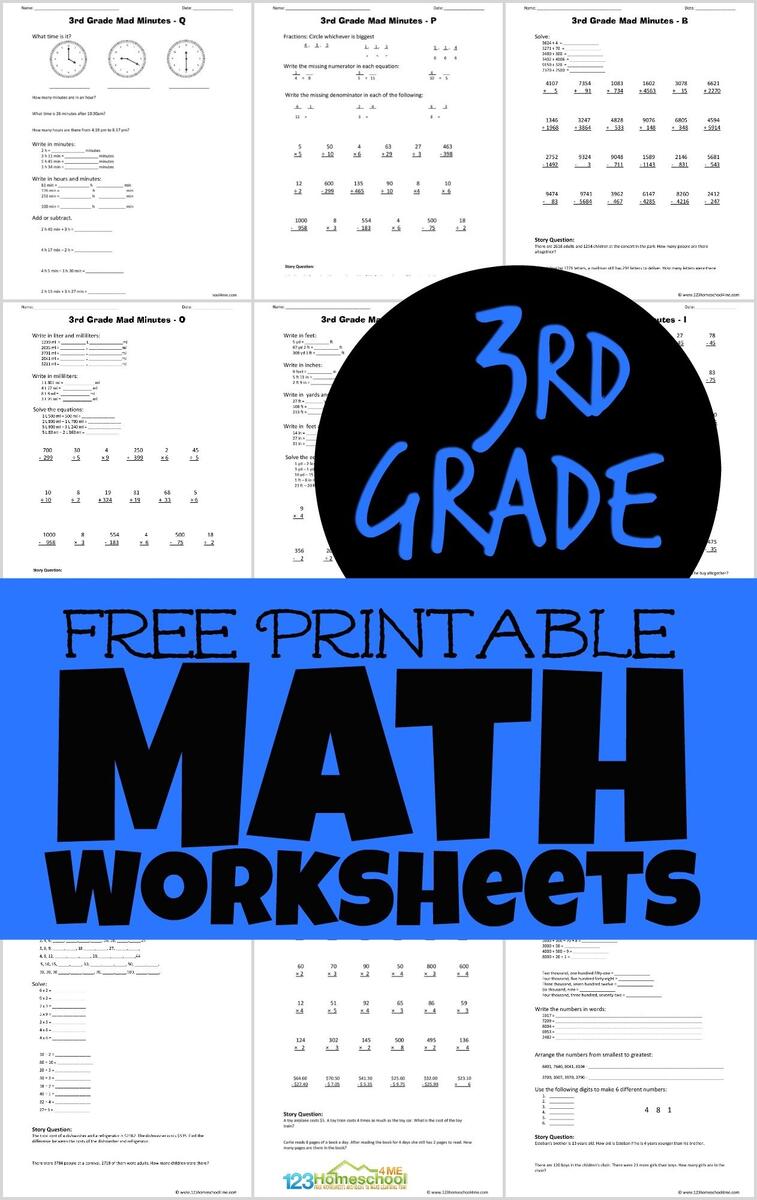 FREE Printable 3rd Grade Math Minutes Worksheets Pdf Free Printable 3rd Grade Math Review Worksheet