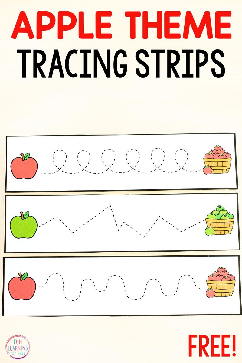 Free Printable Apple Fine Motor Tracing Strips For Pre Writing Practice Free Printable Apple Fine Motor Tracing Strips For Pre Writing Practice